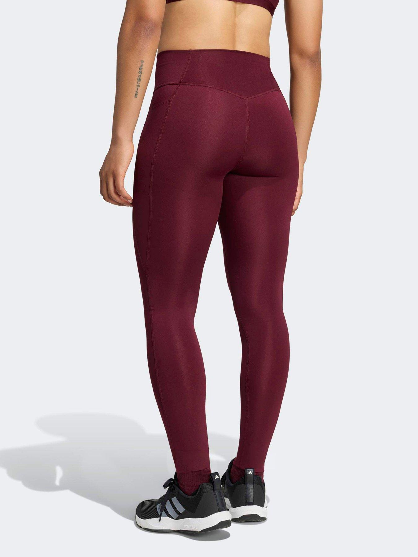 Image 2 of 6 of adidas Womens Training Workout Essentials Tights - Red