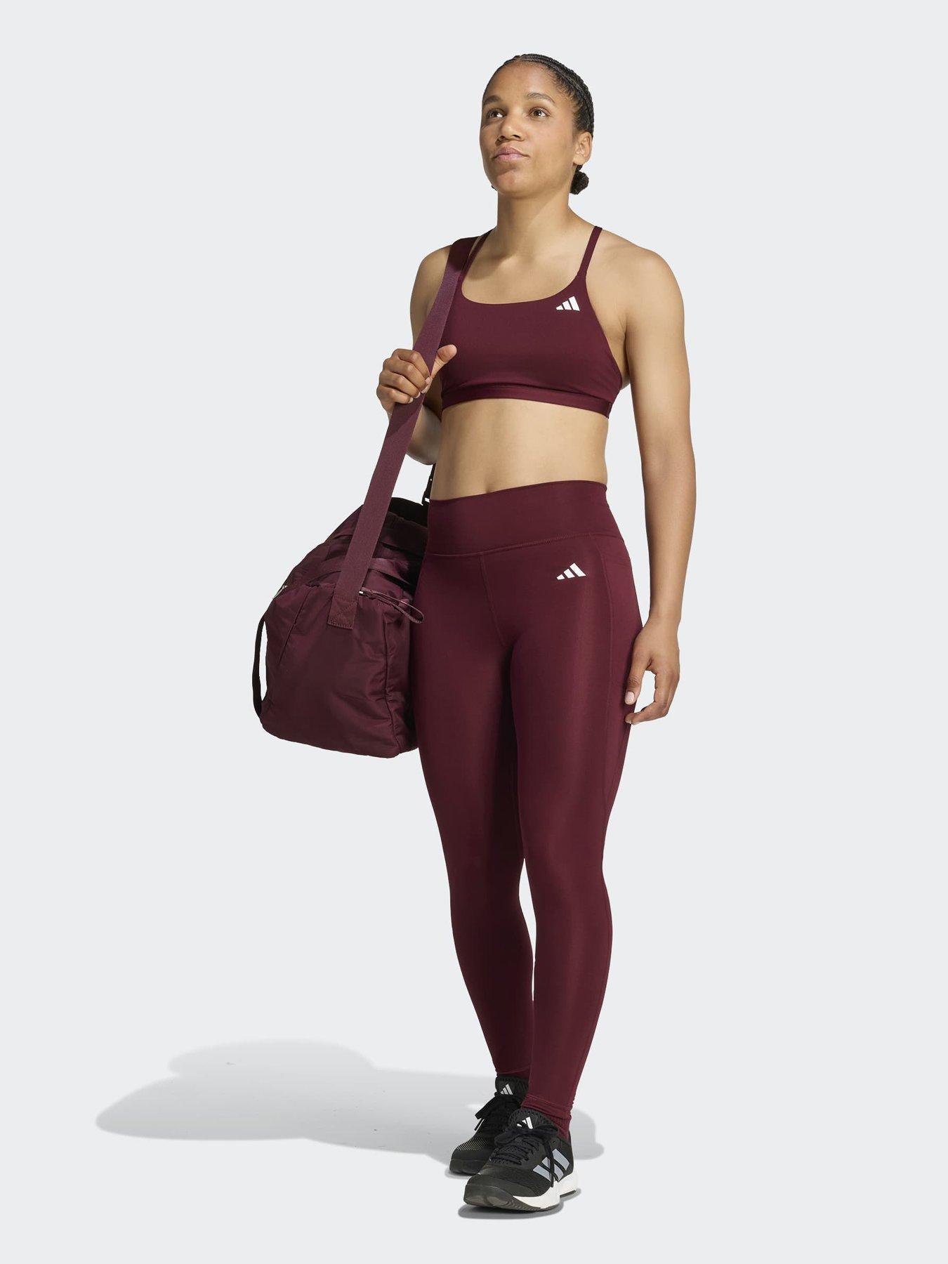 Image 4 of 6 of adidas Womens Training Workout Essentials Tights - Red