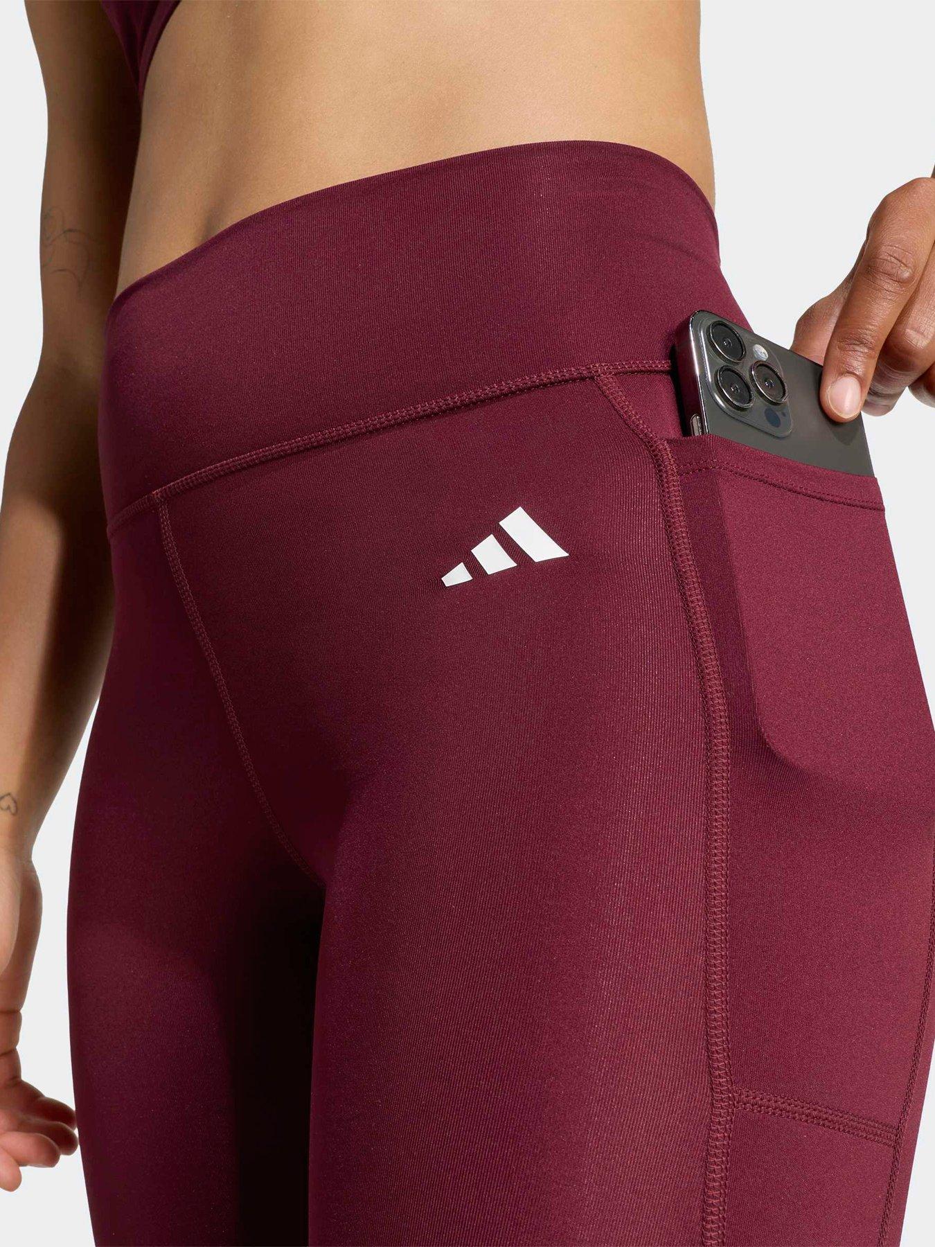 Image 5 of 6 of adidas Womens Training Workout Essentials Tights - Red