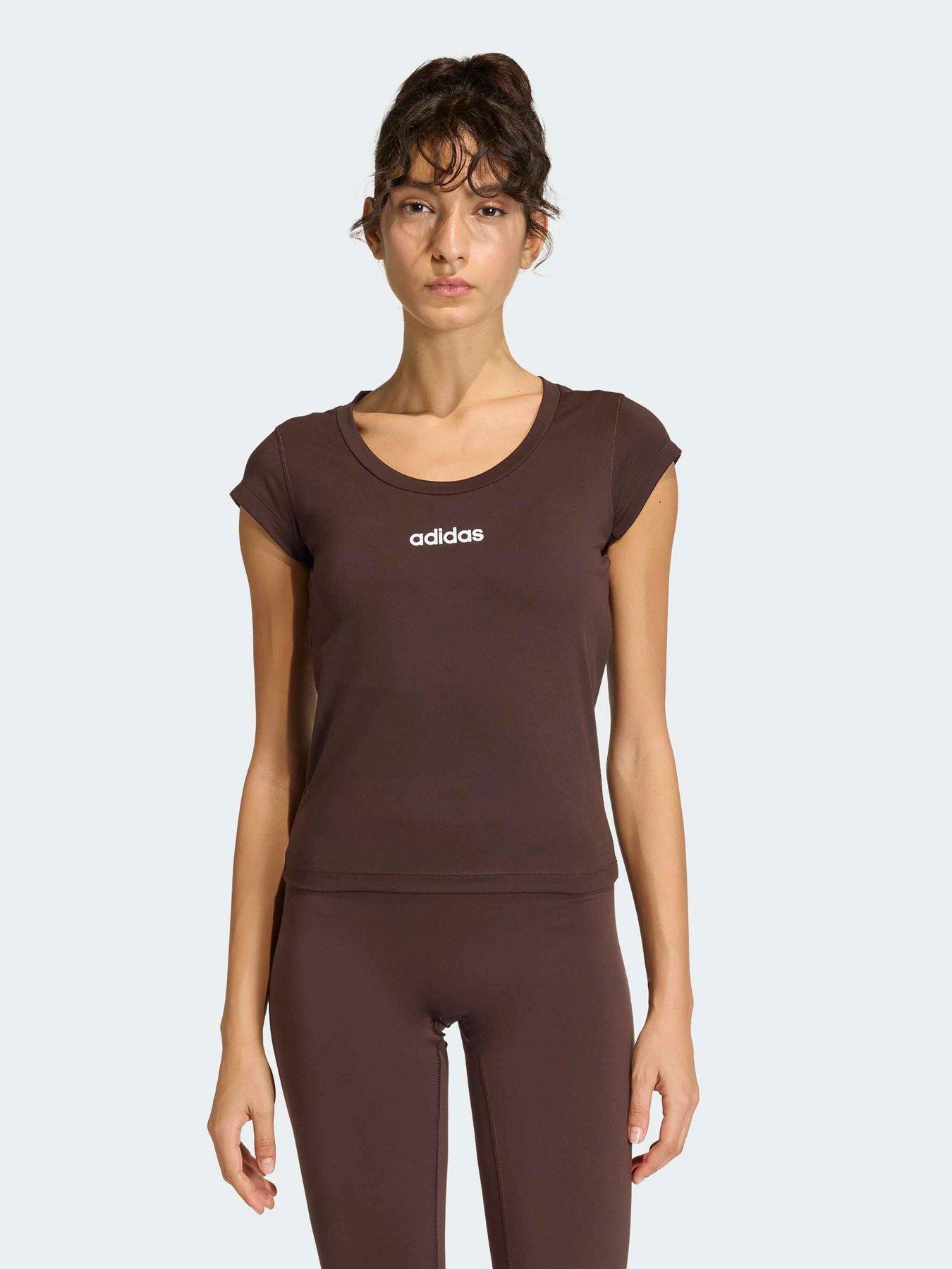 Image 1 of 6 of adidas Womens Training Hyperglam T-shirt - Brown