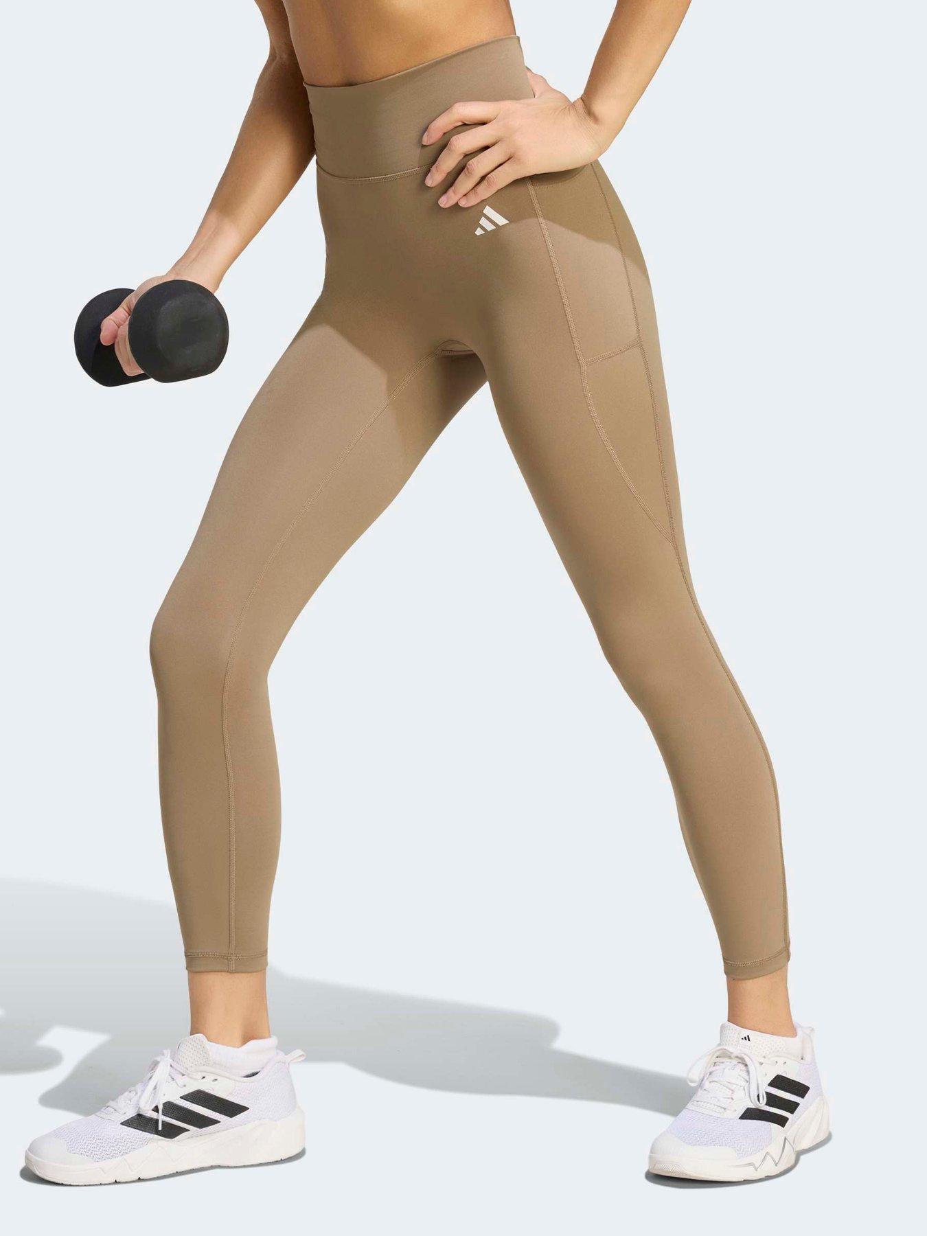 adidas Women's Optimé Essentials No Front Rise Seam 7/8 Leggings - Green