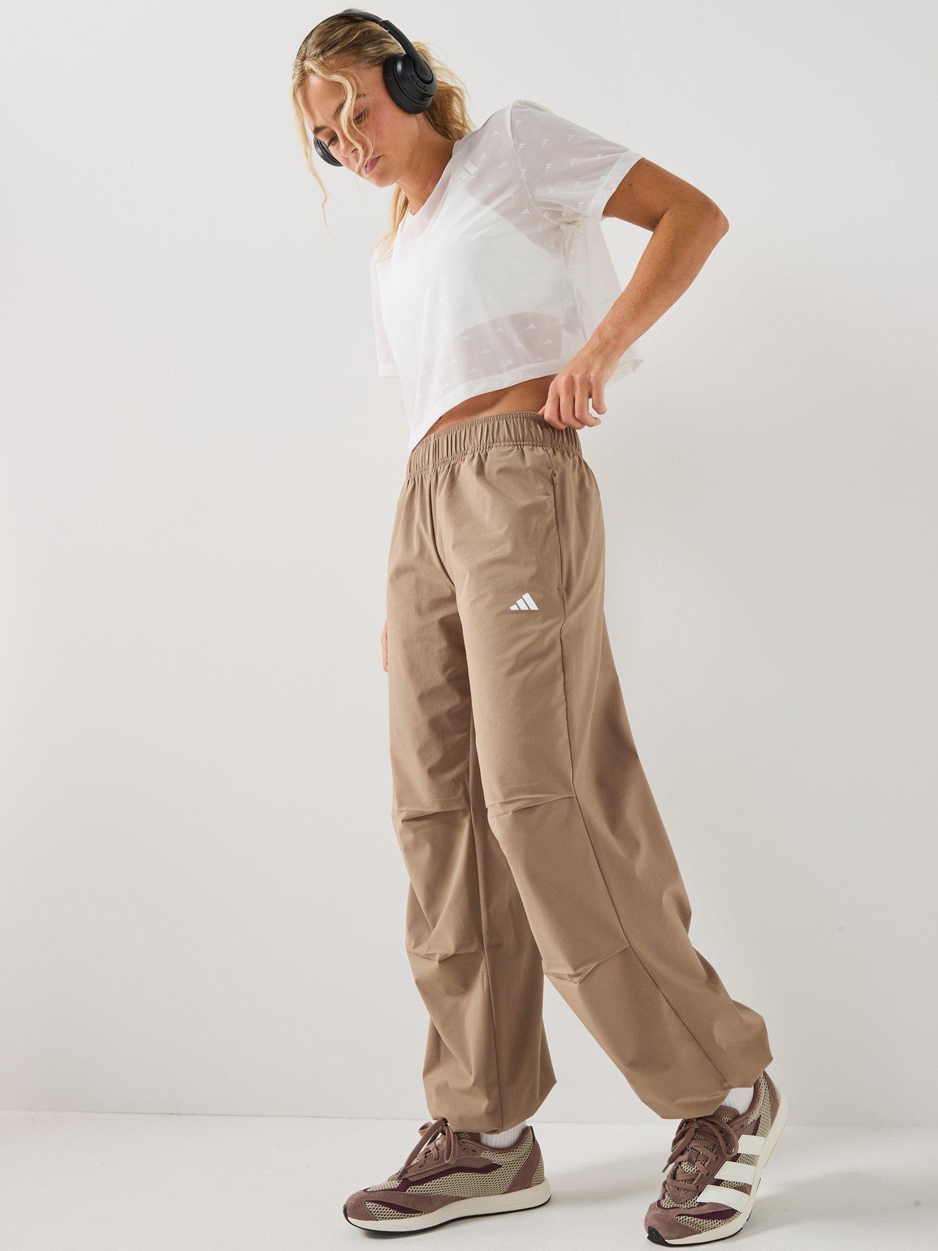 adidas Womens Training Workout Essentials Pants - Beige