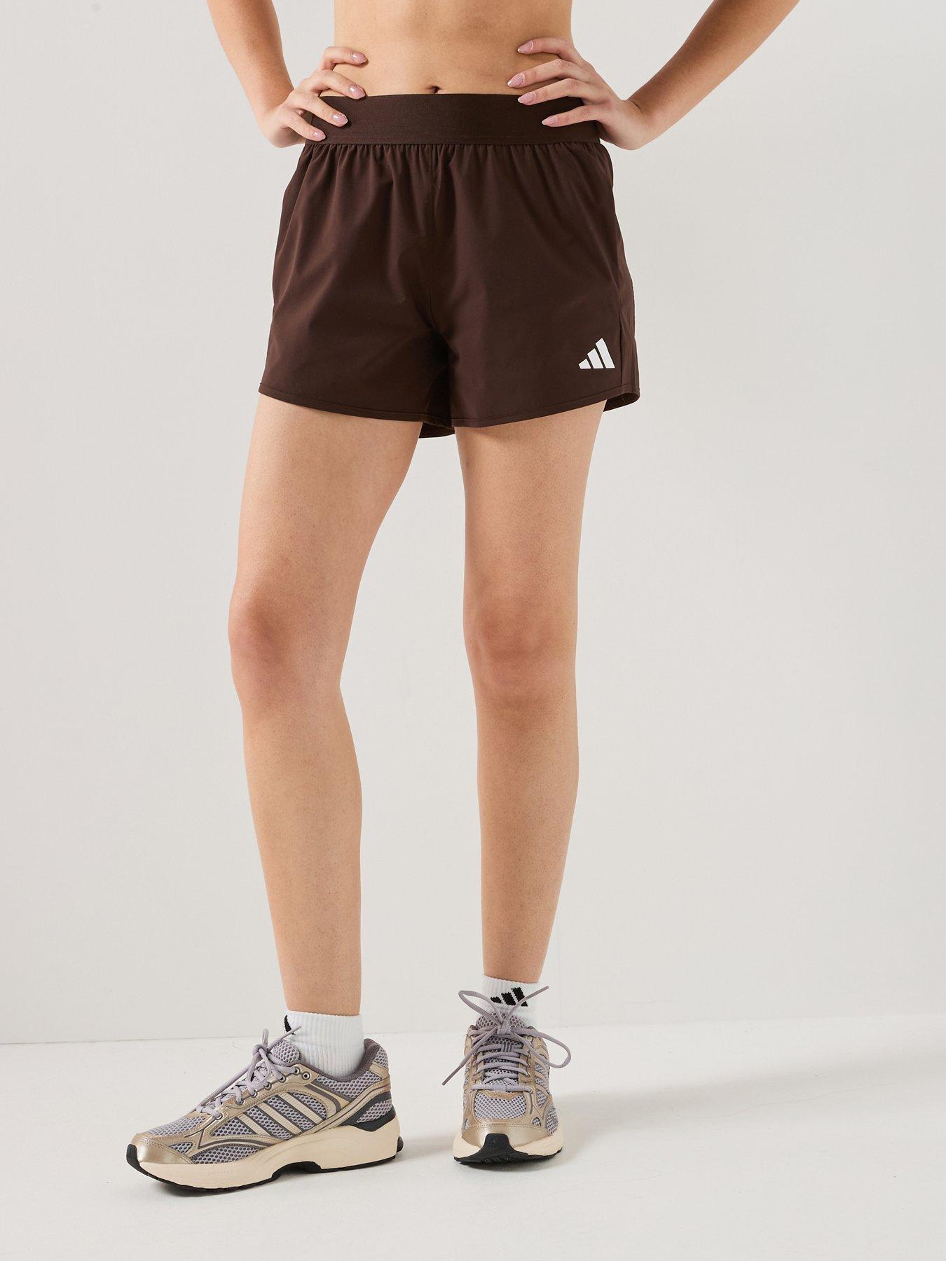adidas Womens Training Intensity 5 Inch Pacer Shorts - Brown