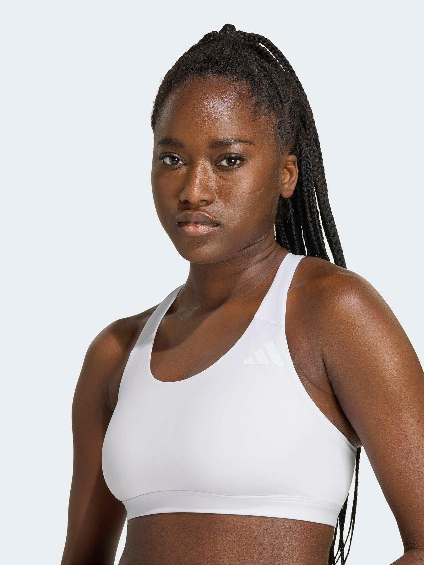 adidas Women's Optime Workout Essentials Medium Support Sports Bra - White