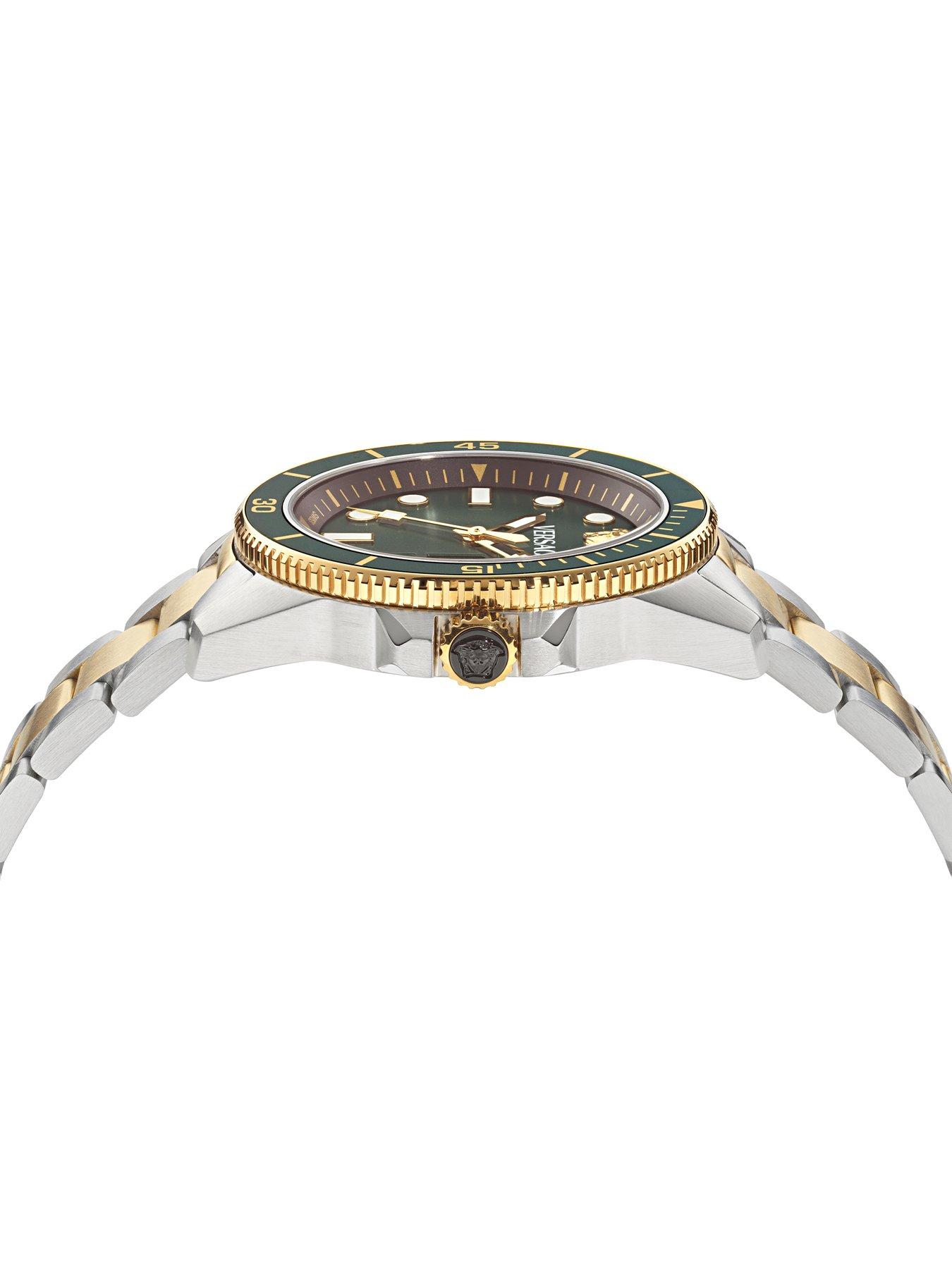 Image 2 of 3 of VERSACE VERSASE  GRECA FORCE  42 MM WATCH WITH  TWO TONE CASE AND GREEN DIAL
