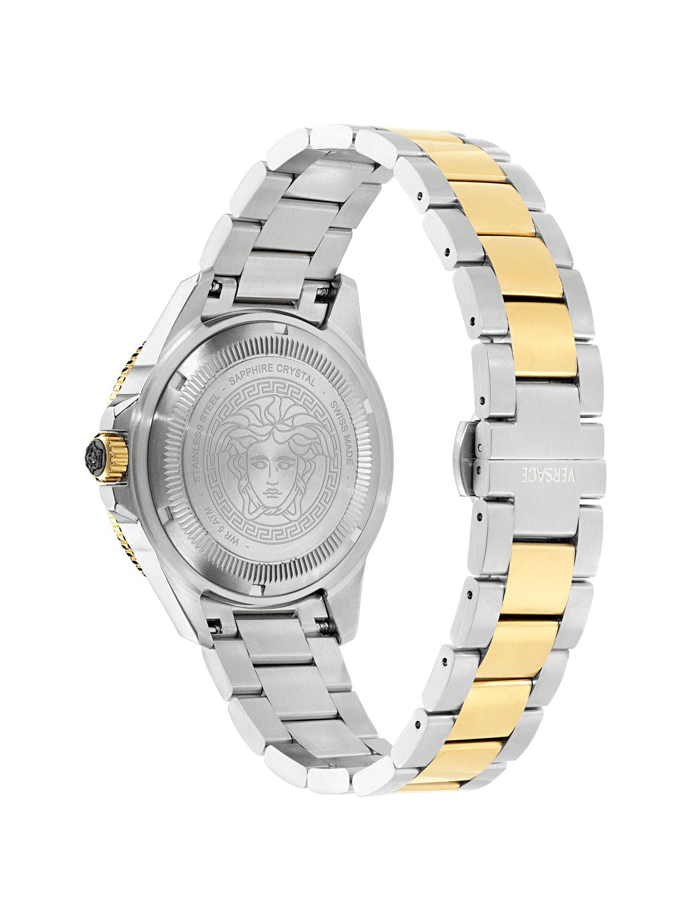 Image 3 of 3 of VERSACE VERSASE  GRECA FORCE  42 MM WATCH WITH  TWO TONE CASE AND GREEN DIAL