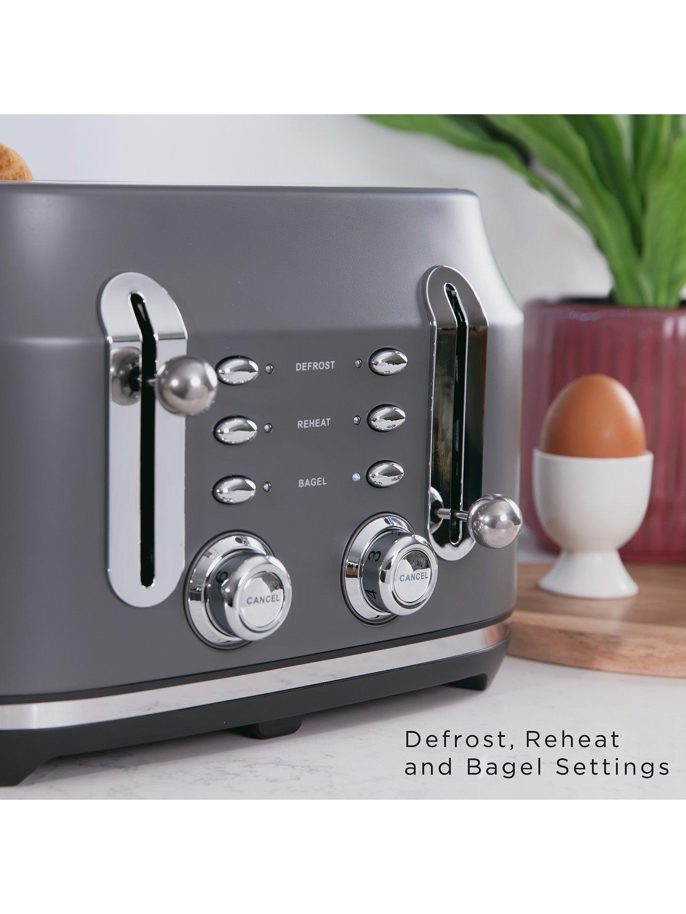 Image 5 of 7 of Rangemaster Rangemaster RMCL4S304GY Classic Toaster in Matt Grey