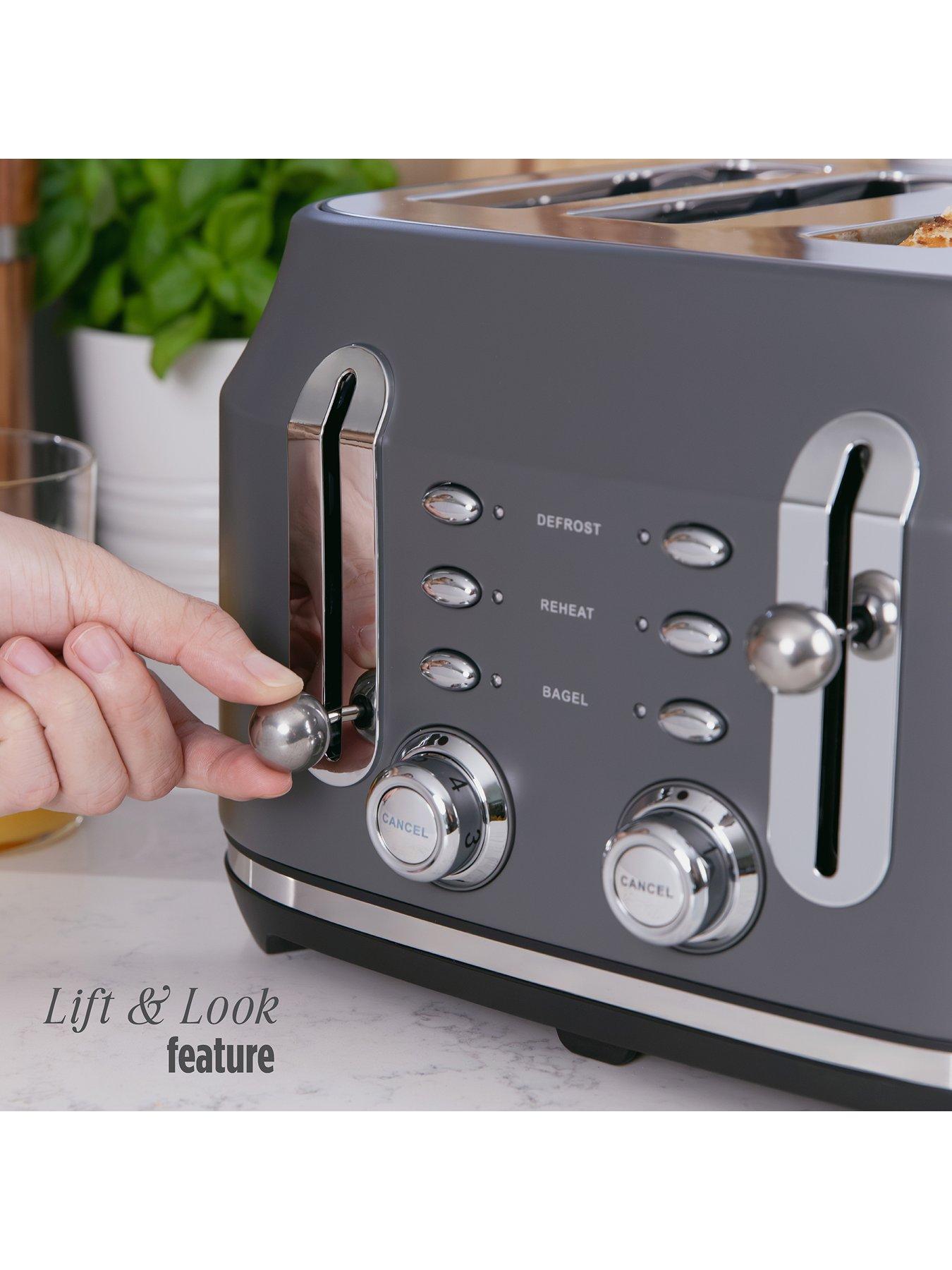 Image 6 of 7 of Rangemaster Rangemaster RMCL4S304GY Classic Toaster in Matt Grey