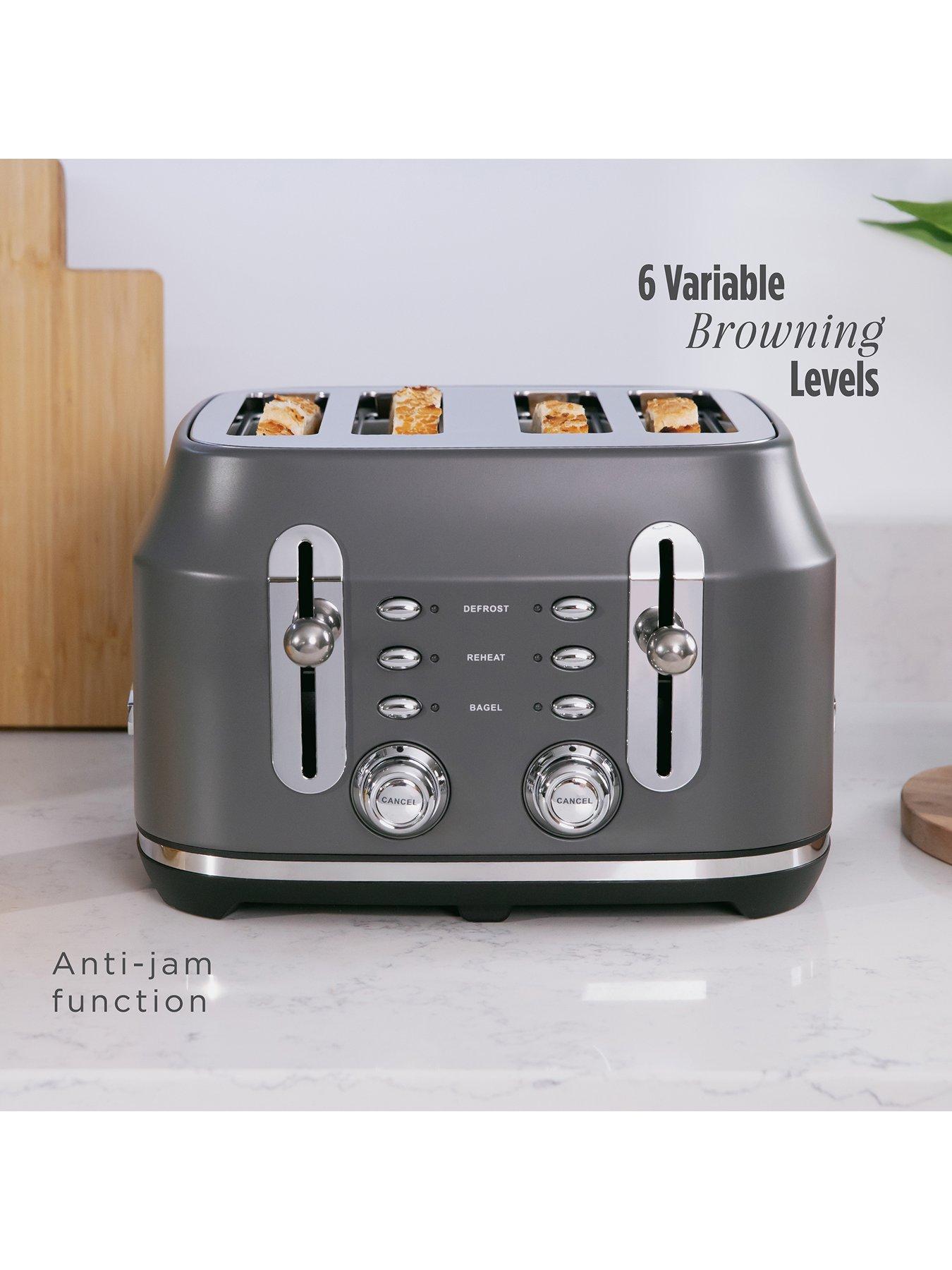 Image 7 of 7 of Rangemaster Rangemaster RMCL4S304GY Classic Toaster in Matt Grey