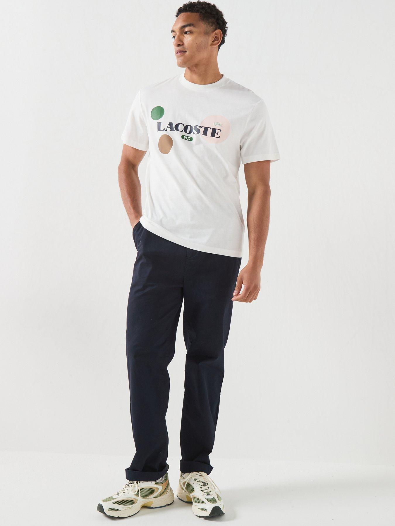 Image 3 of 6 of Lacoste Premium Graphic T-Shirt - White