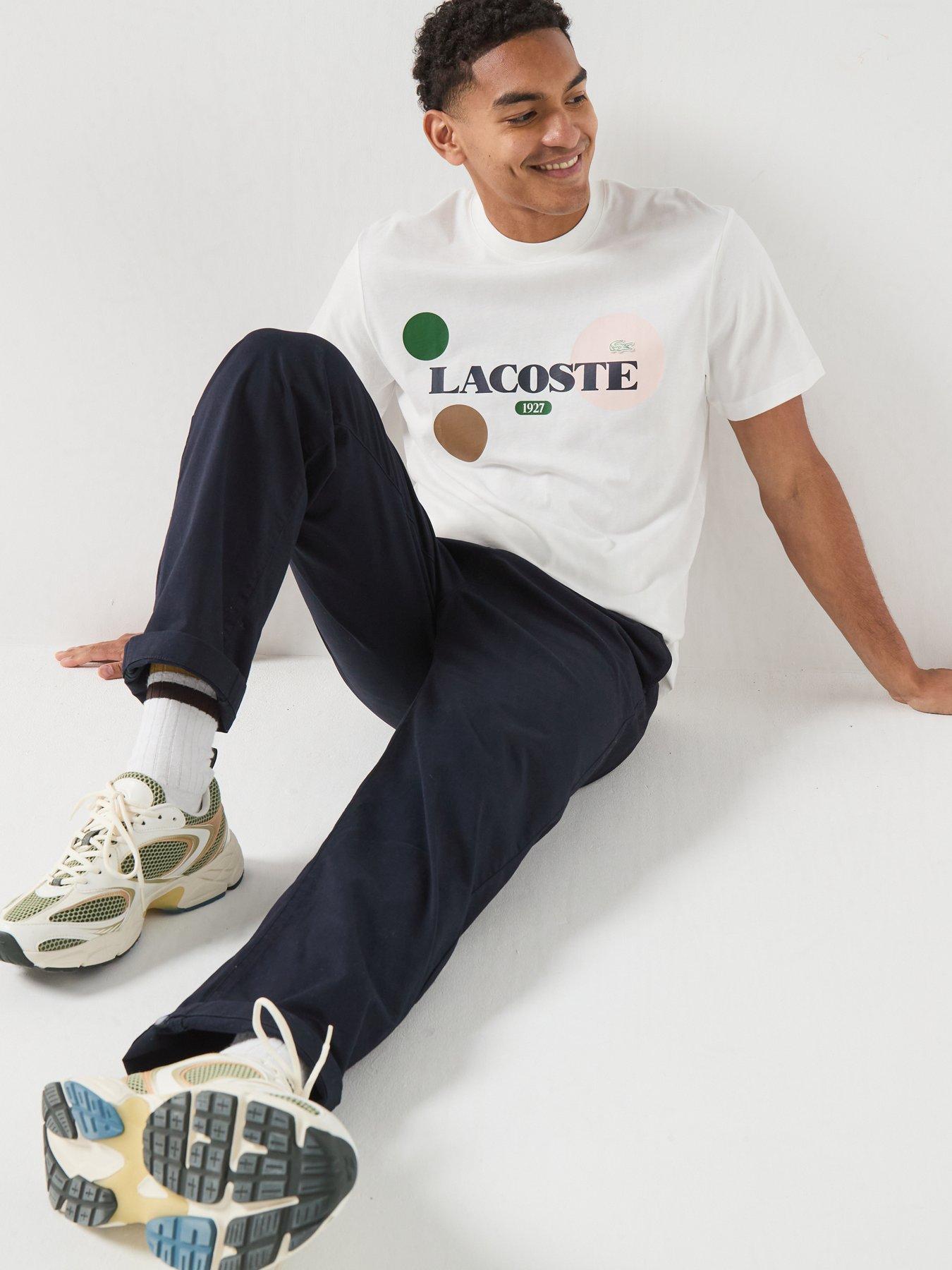 Image 4 of 6 of Lacoste Premium Graphic T-Shirt - White