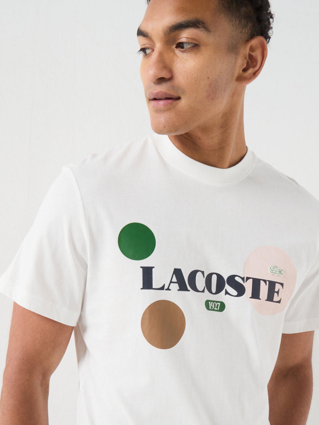 Image 5 of 6 of Lacoste Premium Graphic T-Shirt - White