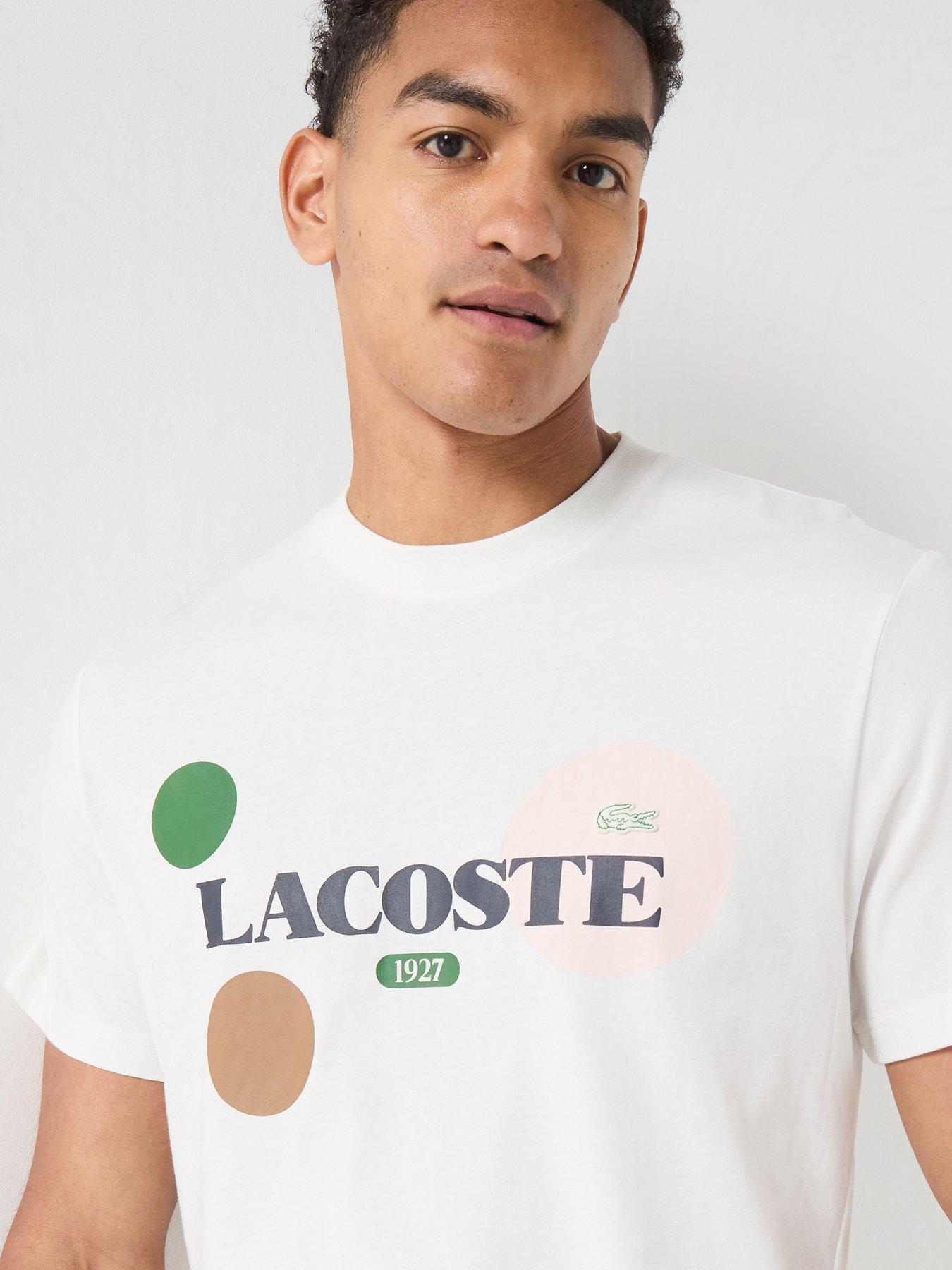 Image 6 of 6 of Lacoste Premium Graphic T-Shirt - White