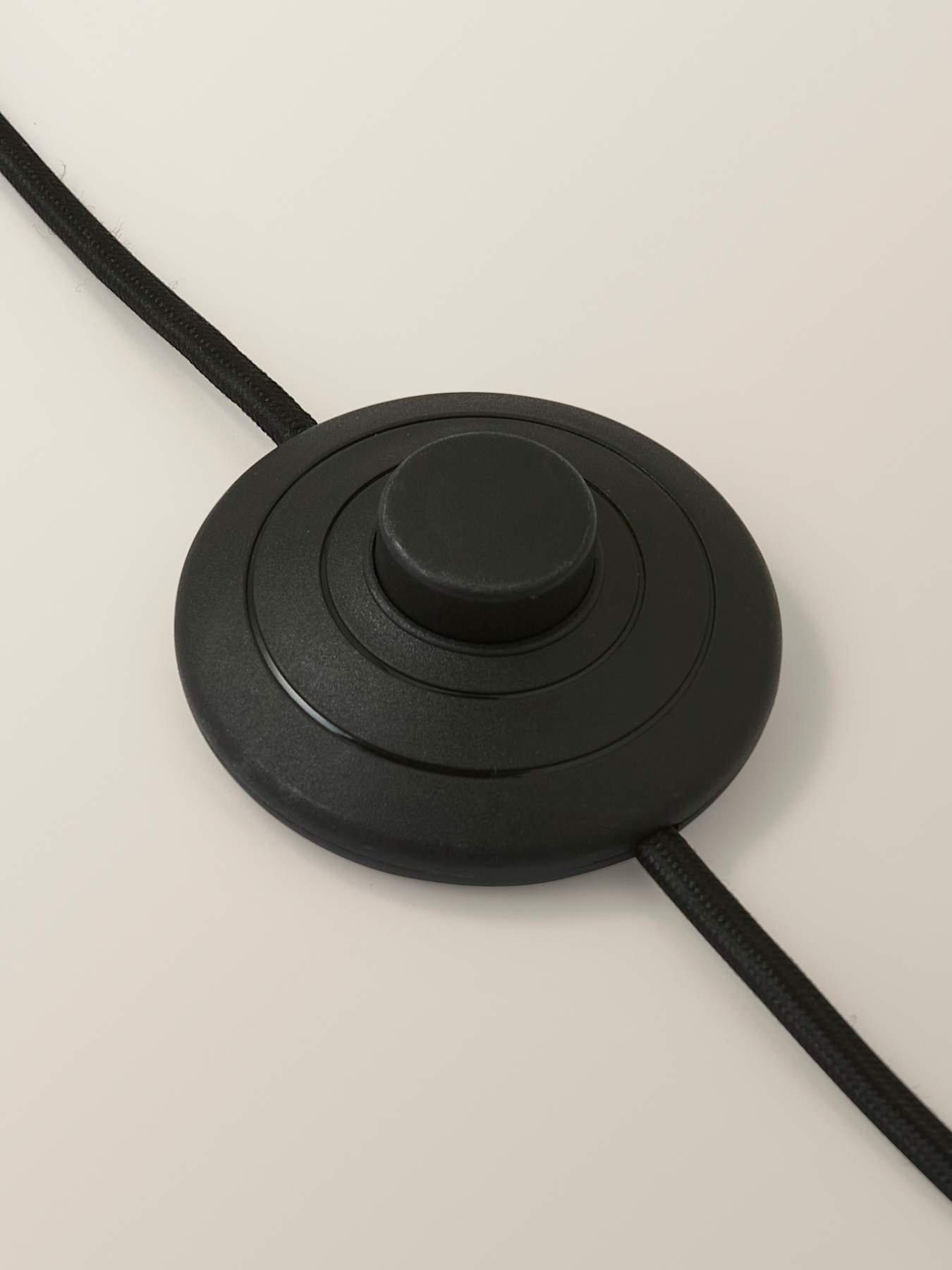 Image 4 of 6 of ValueLights Maeve Natural Linen Black Trim Shade Matte Black Bobbin Bobble Floor Lamp
