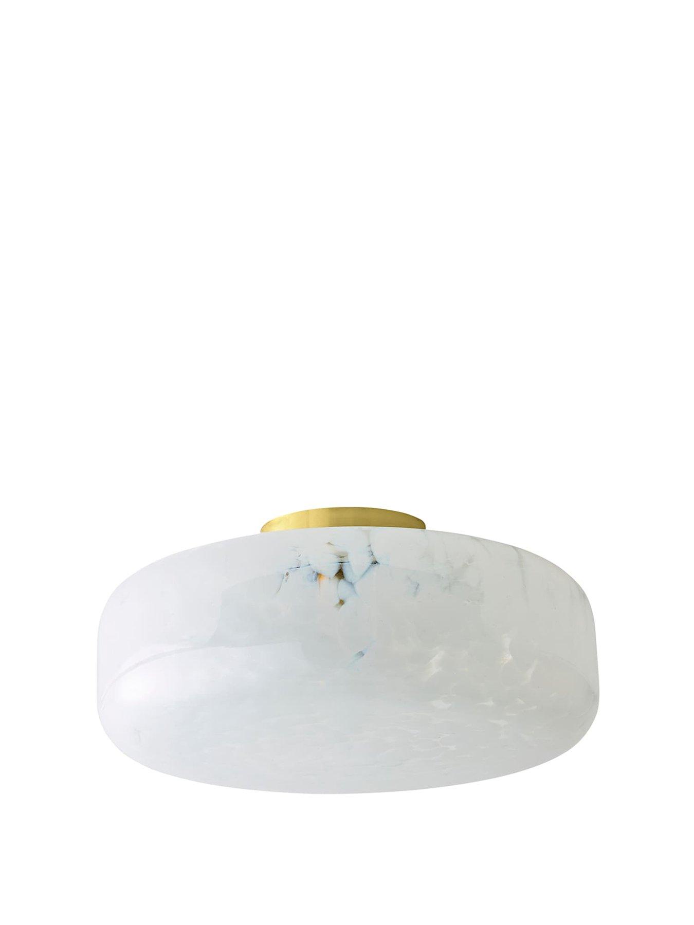 Image 2 of 6 of ValueLights India Large Gold Flush Ceiling Light With Confetti Glass Shade