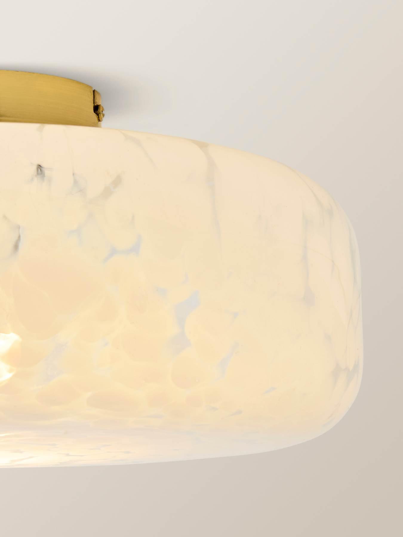 Image 3 of 6 of ValueLights India Large Gold Flush Ceiling Light With Confetti Glass Shade