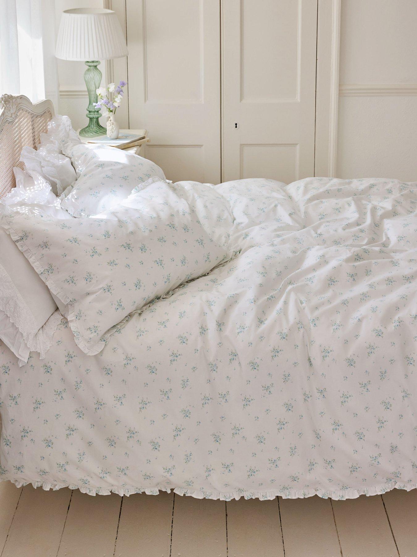 Image 6 of 7 of Shabby Chic Rosabelle Quilt Set White &amp; Blue