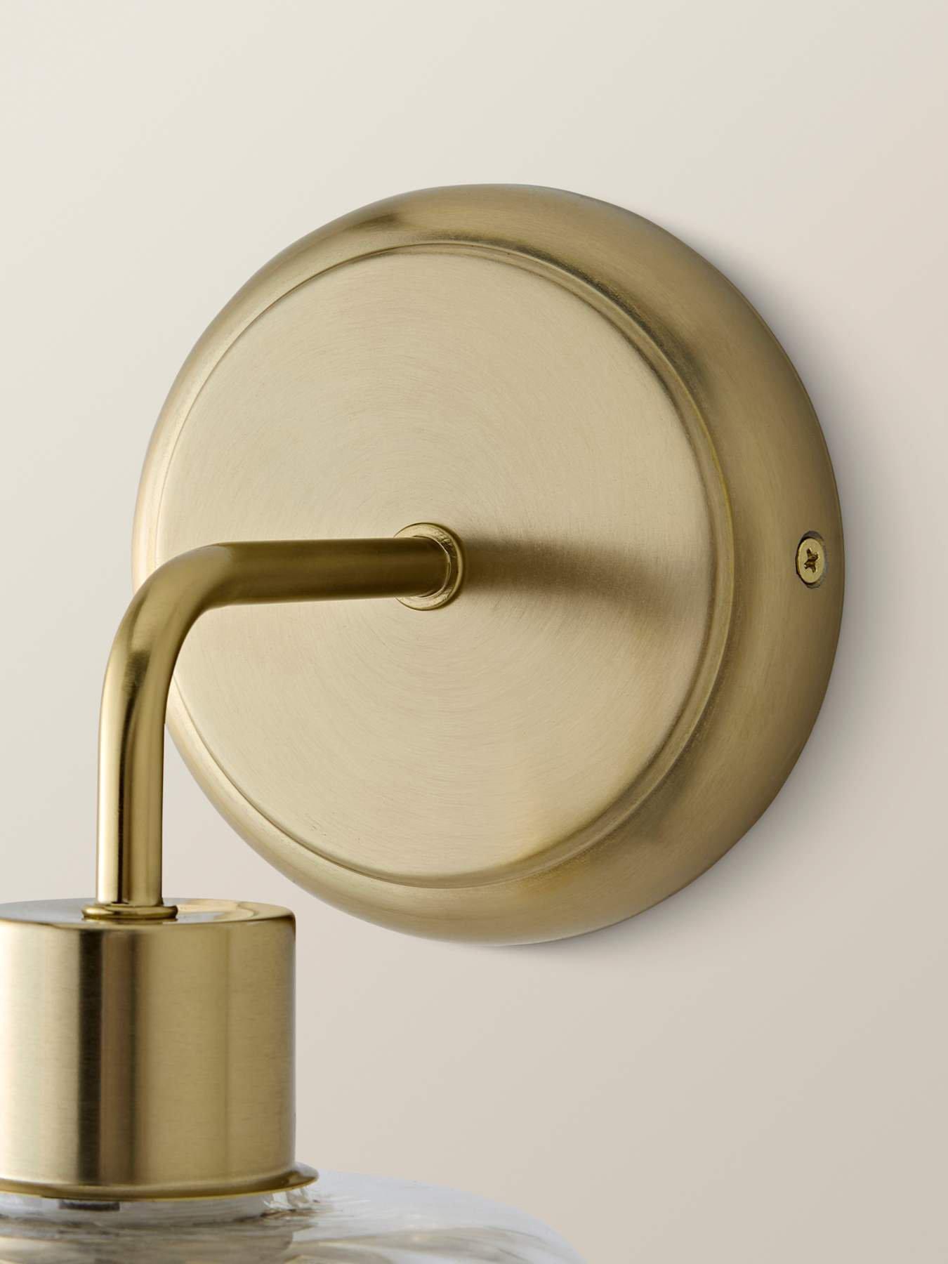 Image 4 of 6 of ValueLights Emery Clear Swirl Glass Shade Brushed Gold Wall Light