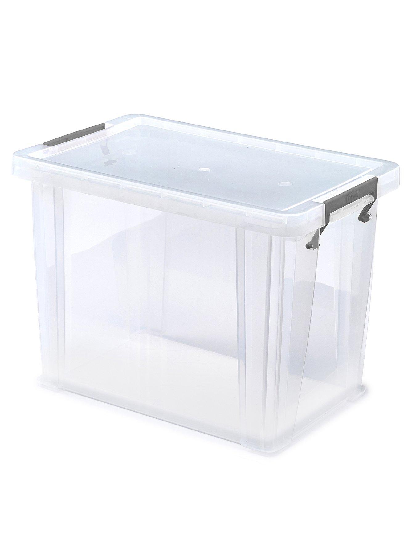 Whitefurze Allstore Storage Box With Lid 18.5l - Clear