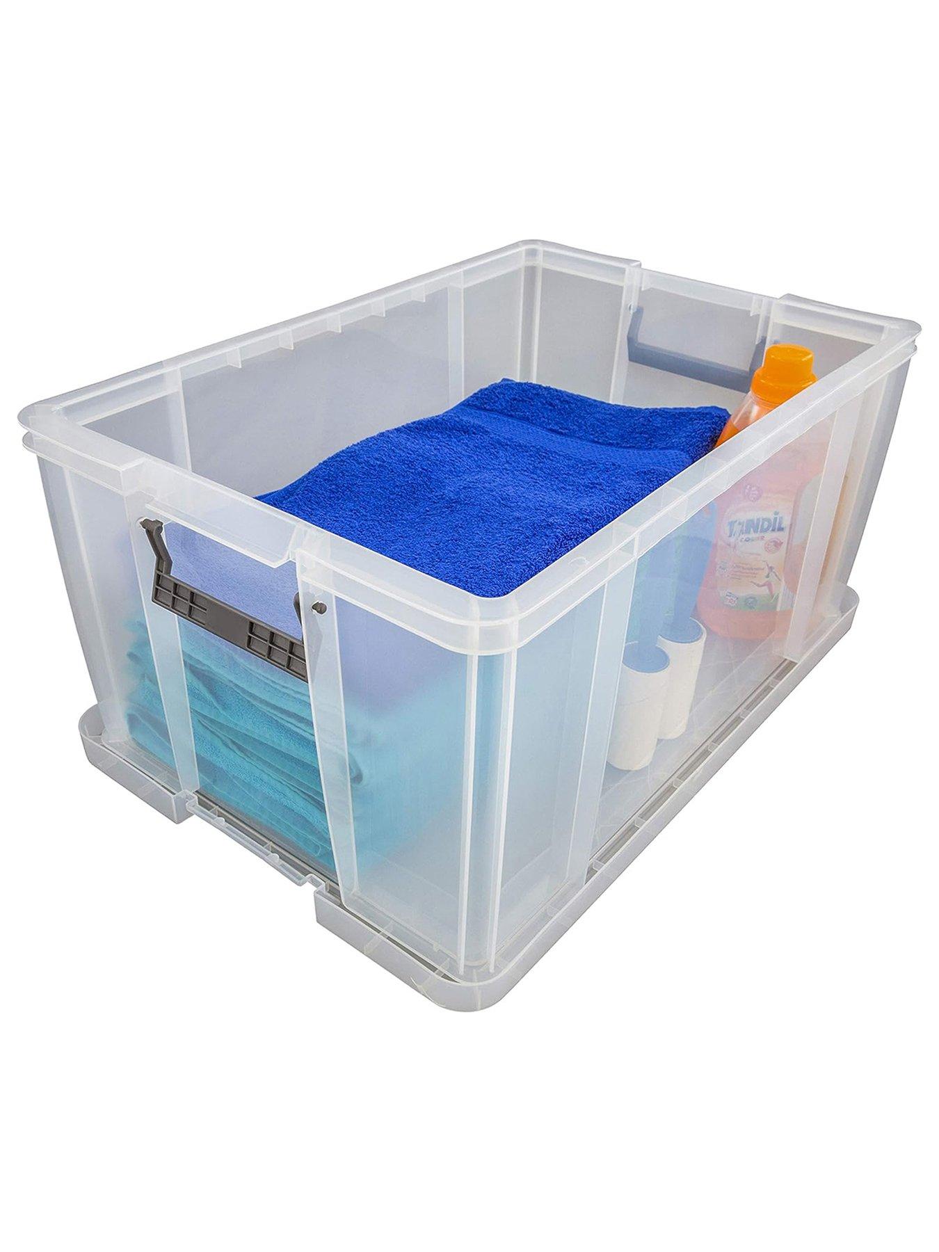 Image 4 of 5 of Whitefurze Whitefurze Allstore 70l Plastic Storage Box With Lid &amp; Clamps