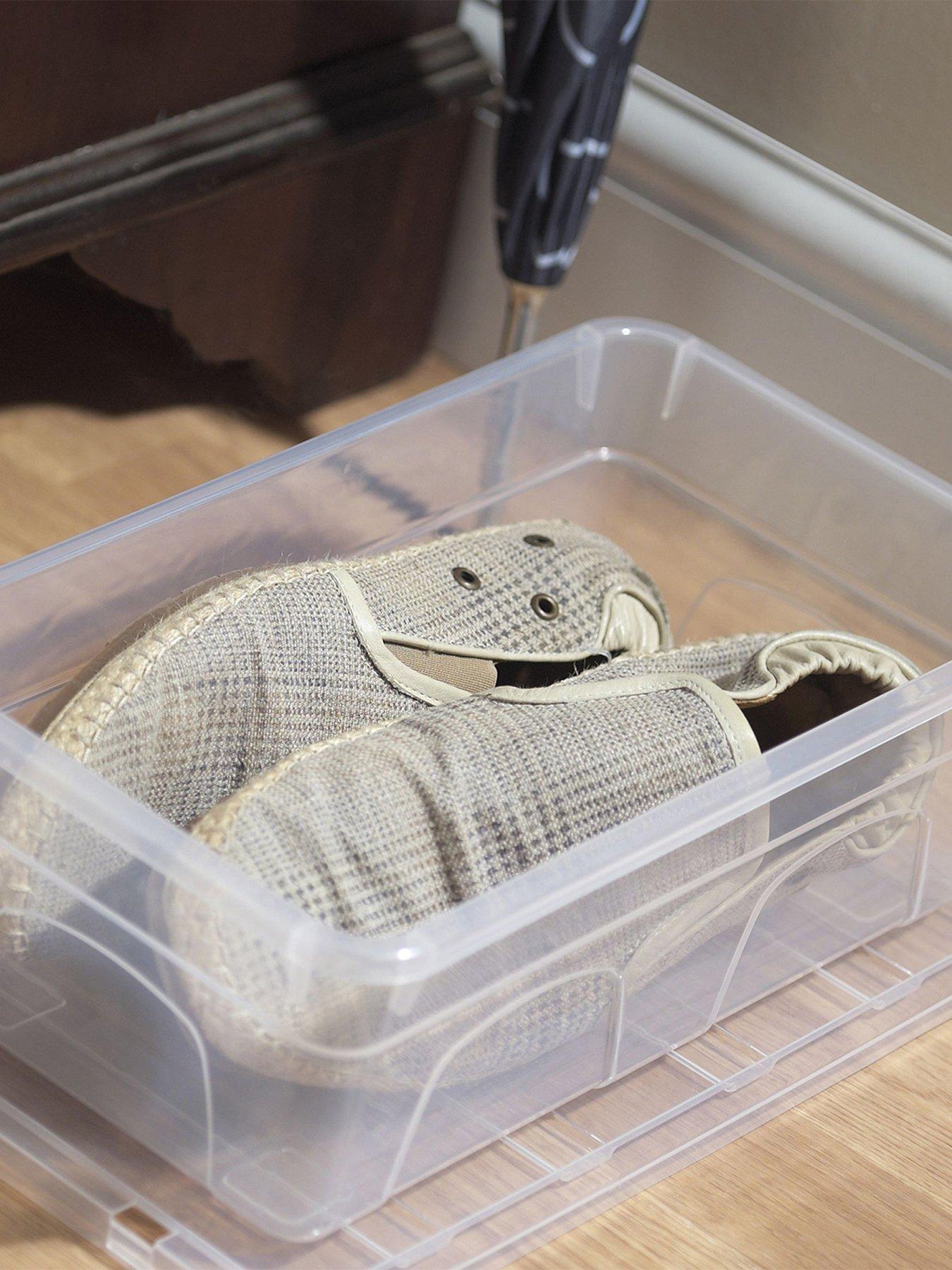 Whitefurze Spacemaster Clear Storage Boxes With Lids Set Of 4 (18cm ...