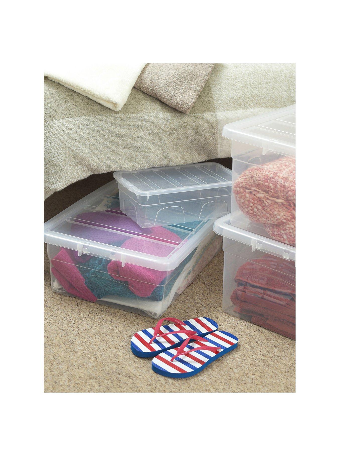 Image 2 of 4 of Whitefurze Spacemaster Midi & Maxi Storage Boxes With Lids, Clear, 2 Piece Set