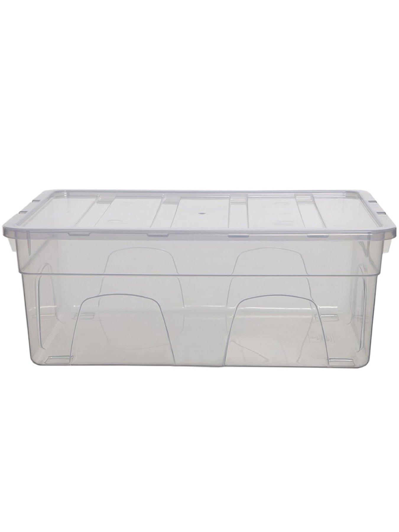 Image 3 of 4 of Whitefurze Spacemaster Midi & Maxi Storage Boxes With Lids, Clear, 2 Piece Set