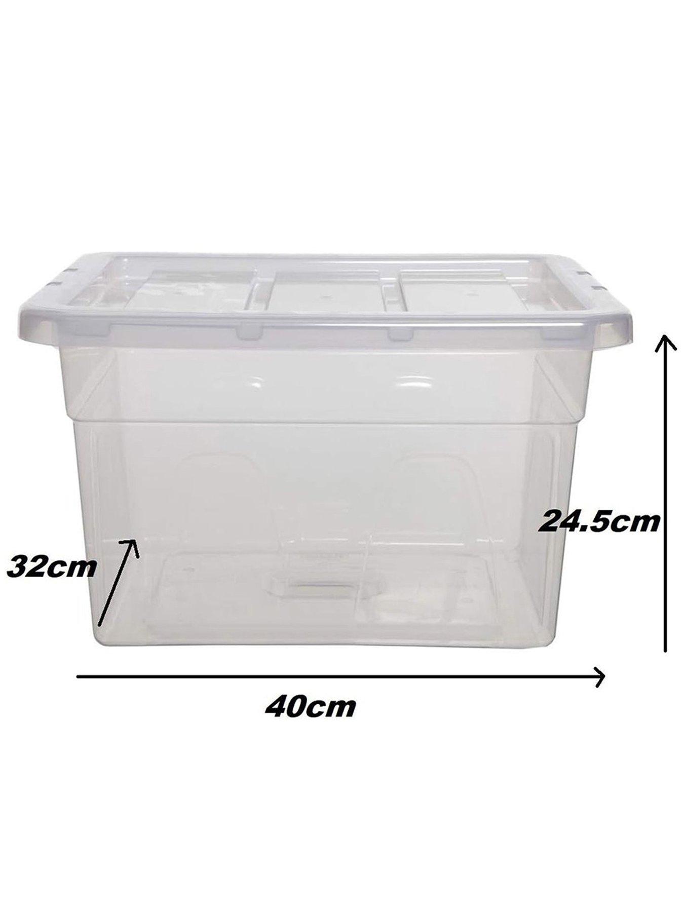Image 4 of 4 of Whitefurze Spacemaster Midi & Maxi Storage Boxes With Lids, Clear, 2 Piece Set