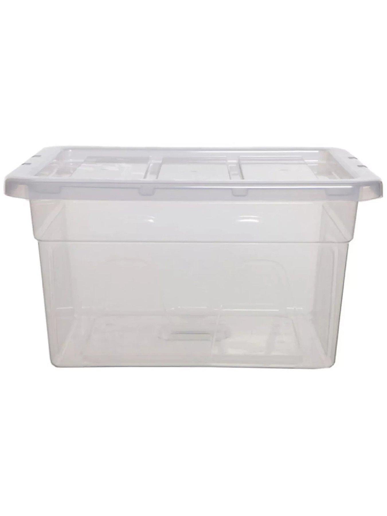Image 3 of 3 of Whitefurze Spacemaster Maxi Set Of 2 Rectangular Clear Storage Boxes 22l