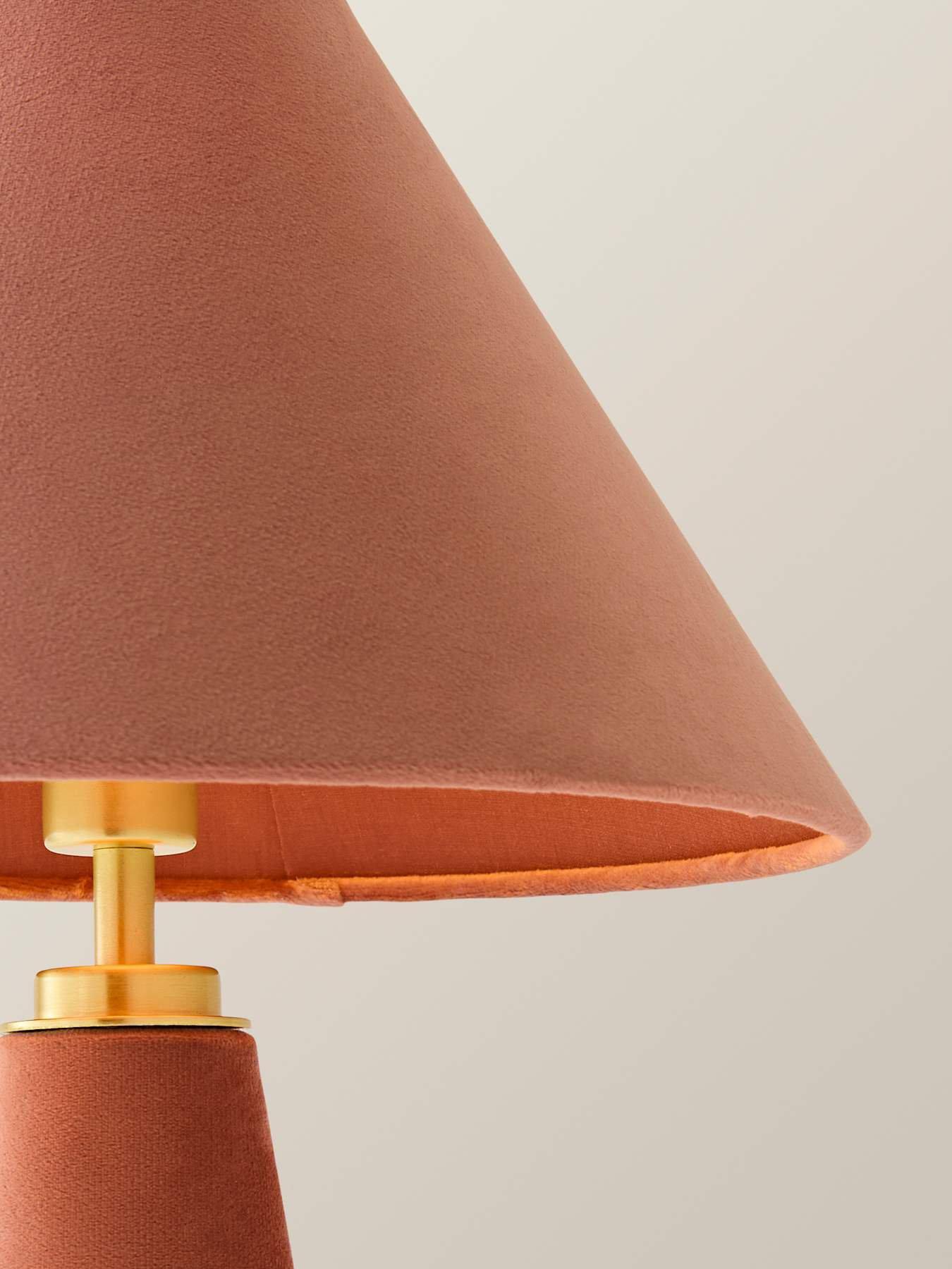 Image 3 of 7 of ValueLights Martha Conical Pink Velvet Table Lamp