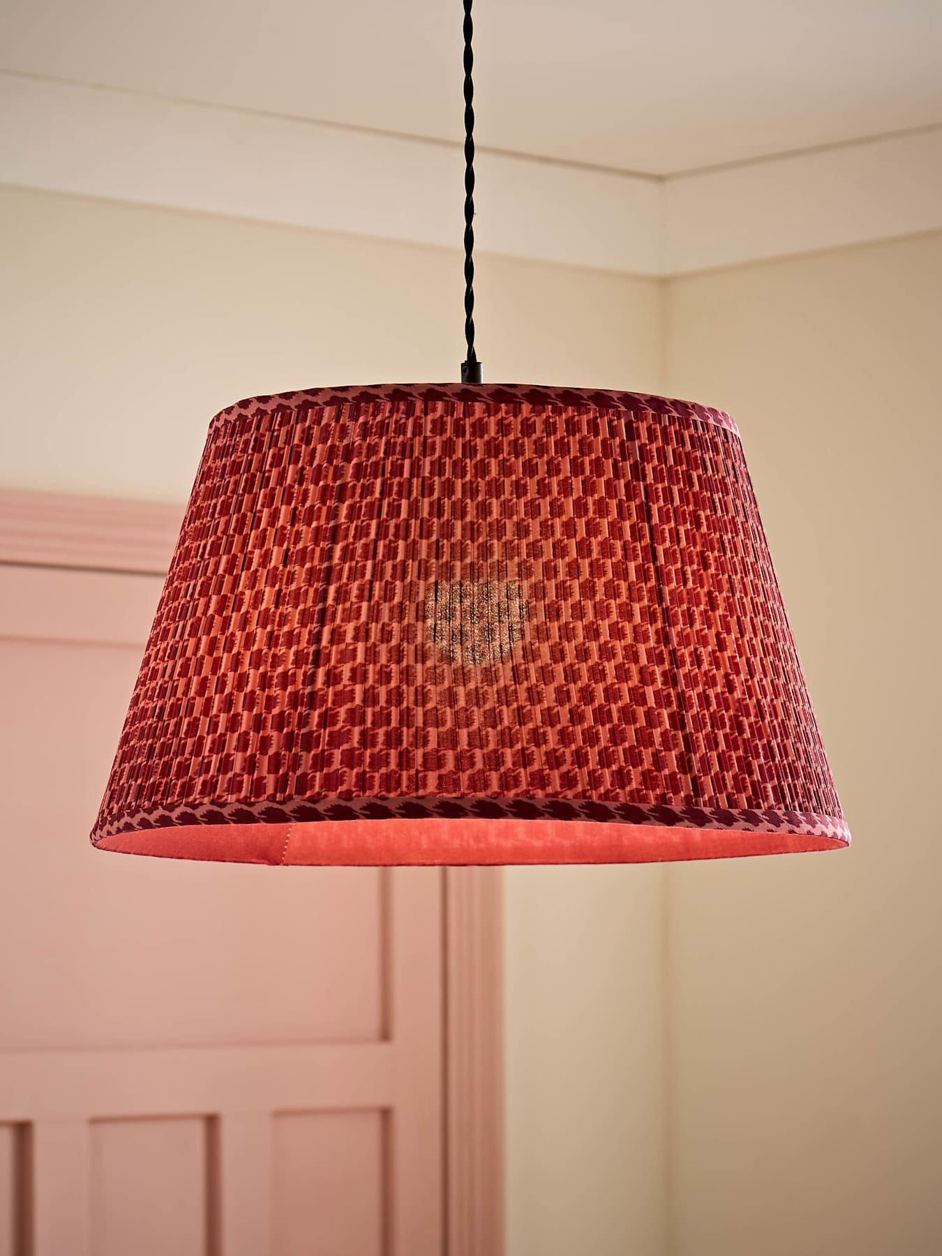 ValueLights Malina Double Pink Large Pleated Tapered Easy Fit Lamp Shade (d) 45cm