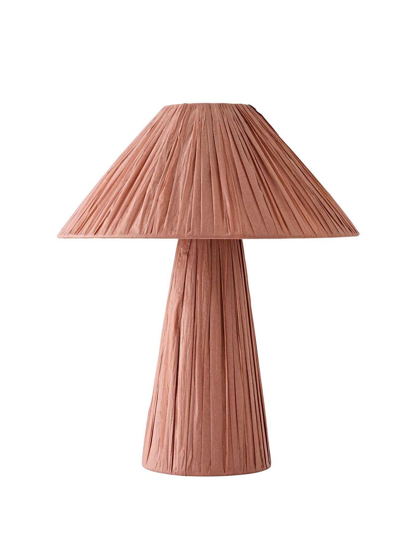 Image 2 of 6 of ValueLights Kaiya Pink Woven Paper Tapered Table Lamp
