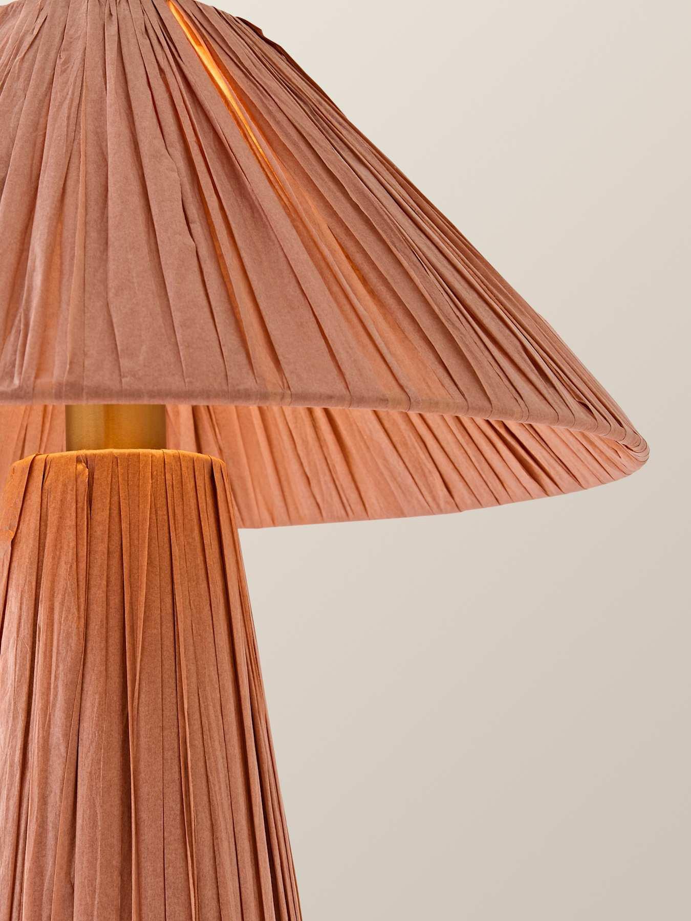 Image 3 of 6 of ValueLights Kaiya Pink Woven Paper Tapered Table Lamp