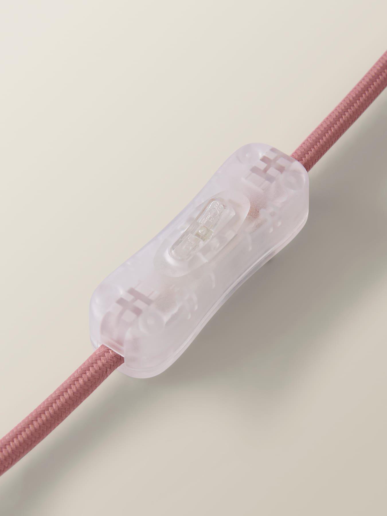 Image 4 of 6 of ValueLights Kaiya Pink Woven Paper Tapered Table Lamp