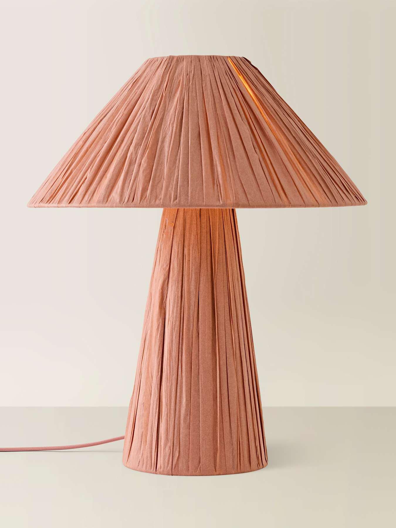 Image 6 of 6 of ValueLights Kaiya Pink Woven Paper Tapered Table Lamp