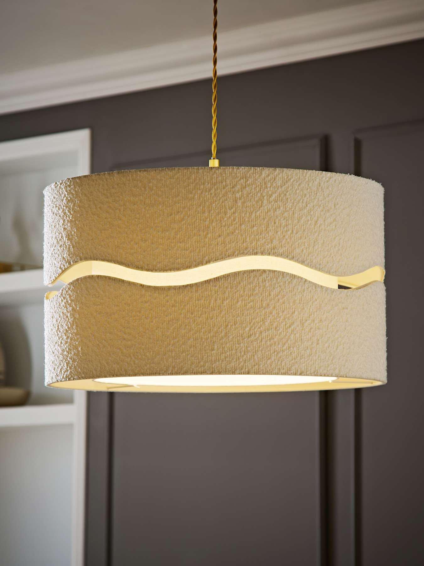 ValueLights Livie Boucle Xl Easy Fit Ceiling Floor Lamp Shade (d) 50cm