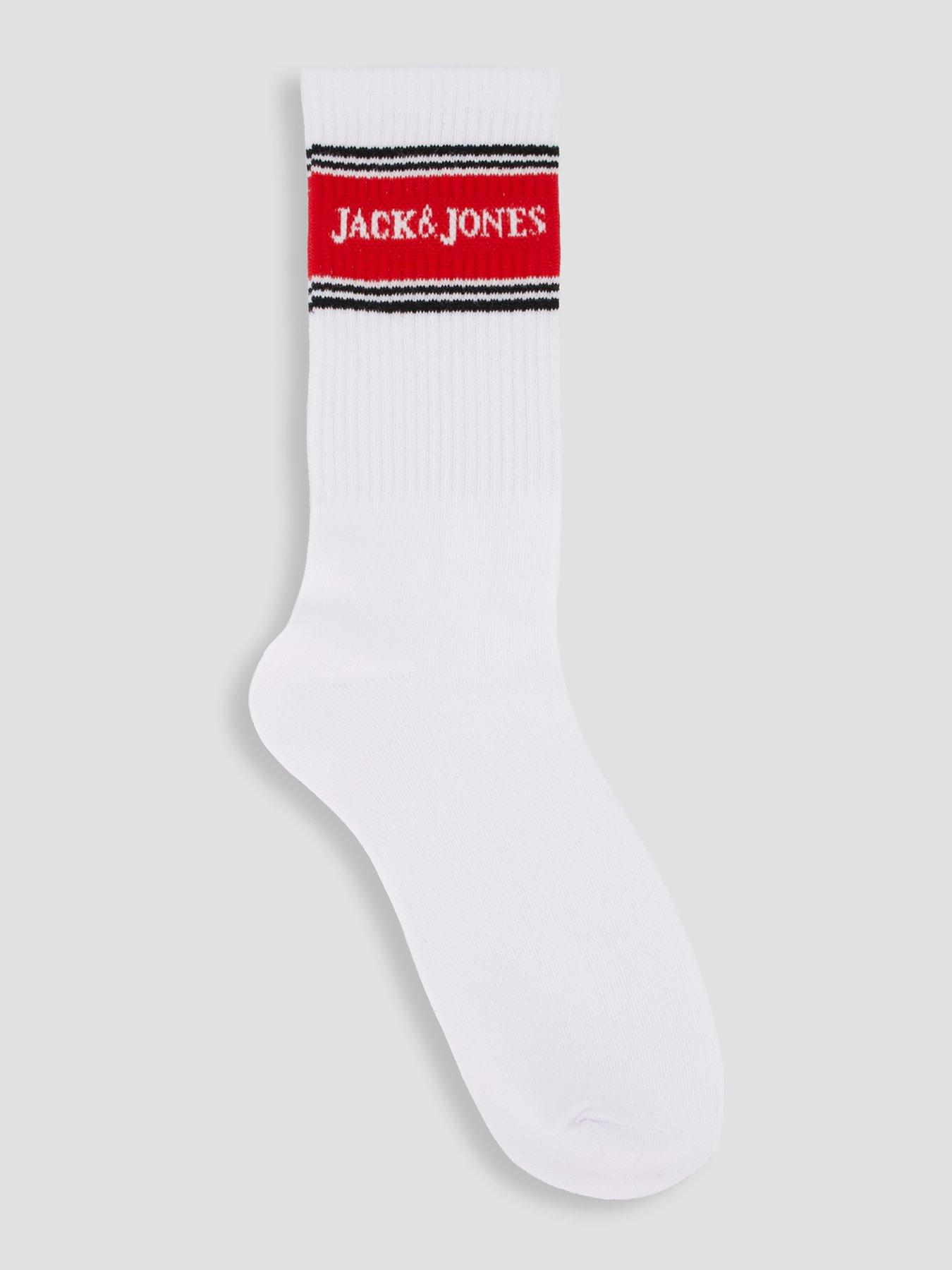 Image 2 of 4 of Jack & Jones Vik Crew Socks 5 Pack - White