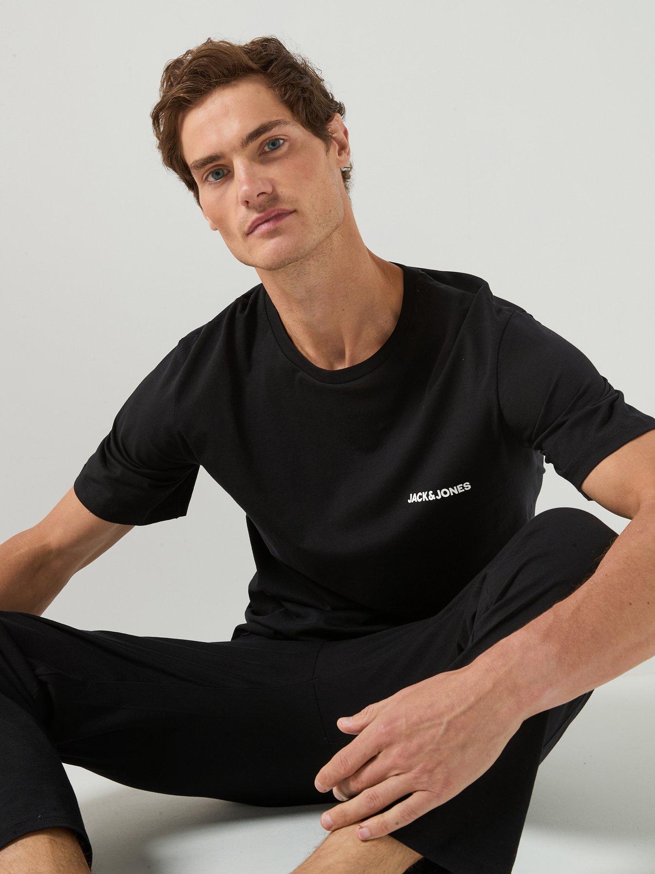 Jack & Jones Everest T-Shirt And Shorts Pyjama Set - Black
