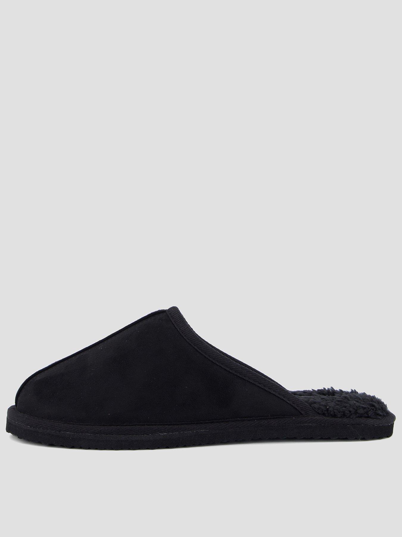 Image 1 of 7 of Jack & Jones Mens Microfiber Slip-On Mule Slippers - Anthracite