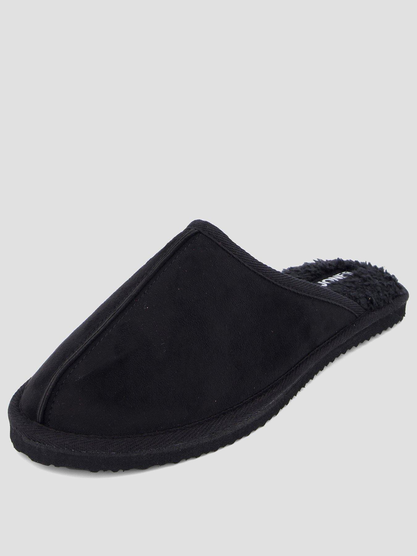 Image 2 of 7 of Jack & Jones Mens Microfiber Slip-On Mule Slippers - Anthracite