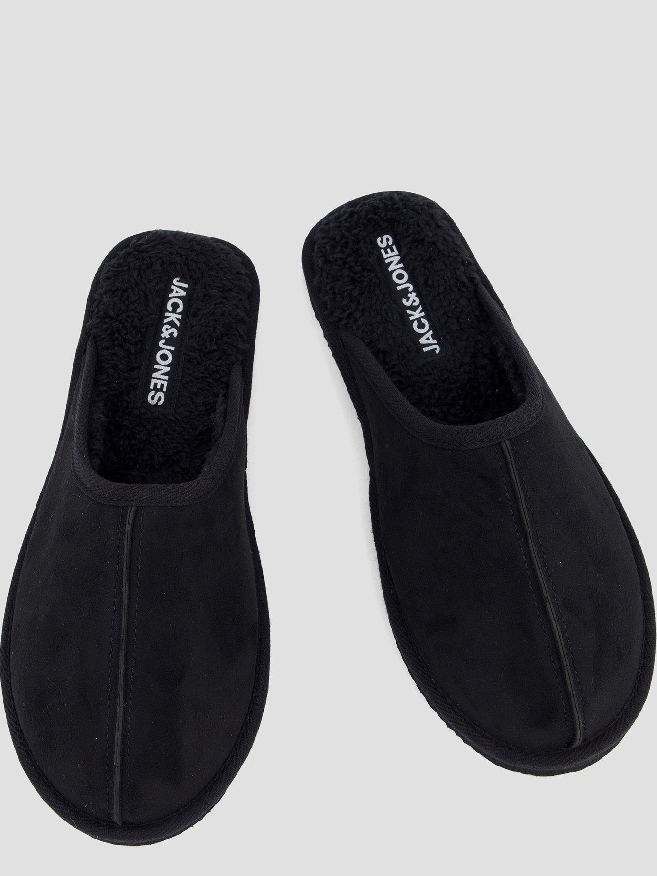 Image 3 of 7 of Jack & Jones Mens Microfiber Slip-On Mule Slippers - Anthracite