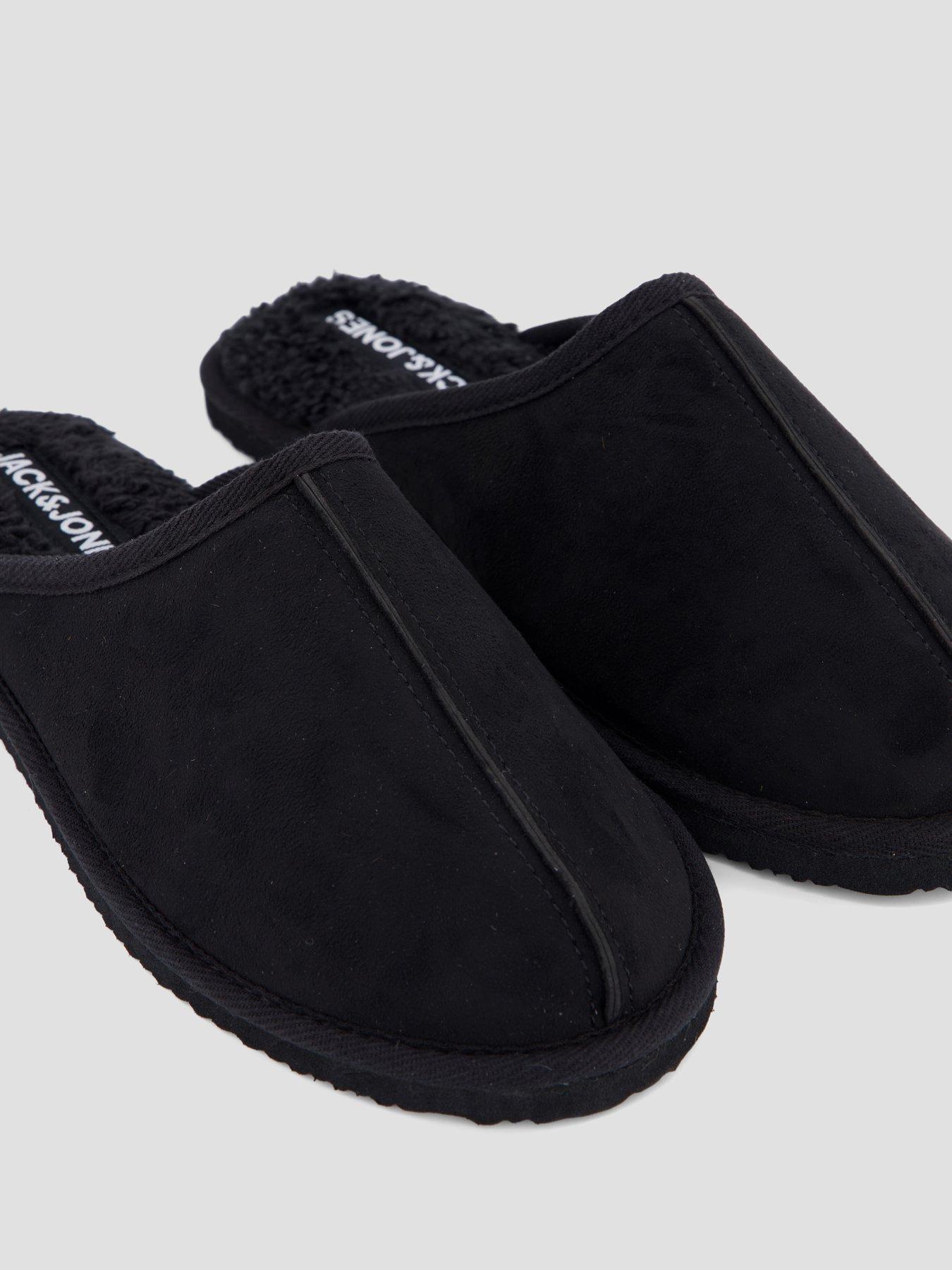 Image 5 of 7 of Jack & Jones Mens Microfiber Slip-On Mule Slippers - Anthracite