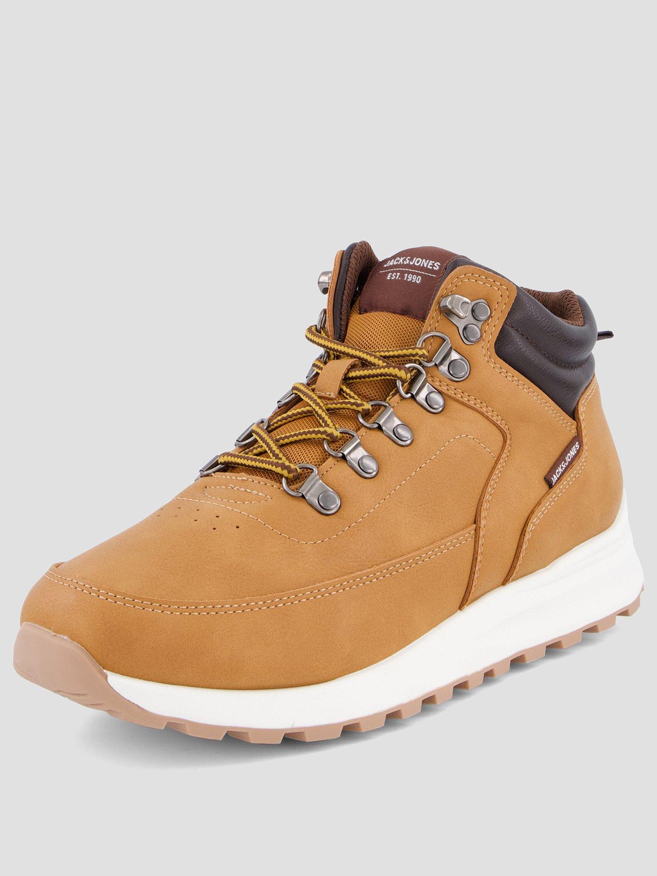 Image 2 of 7 of Jack & Jones Mens Eaton Faux Leather Lace-Up Tread Sole Boots - Honey