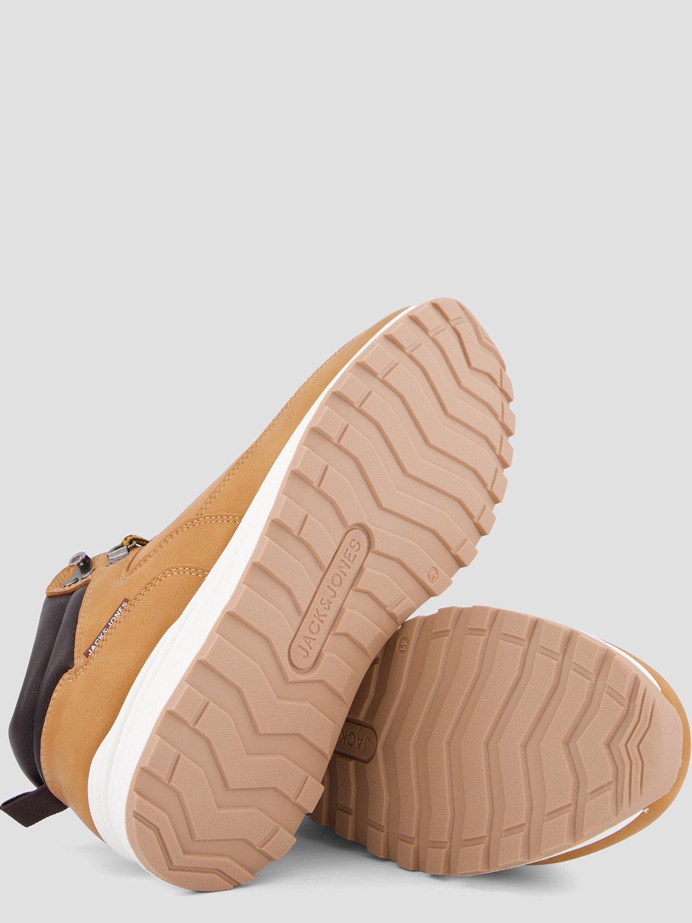 Image 4 of 7 of Jack & Jones Mens Eaton Faux Leather Lace-Up Tread Sole Boots - Honey
