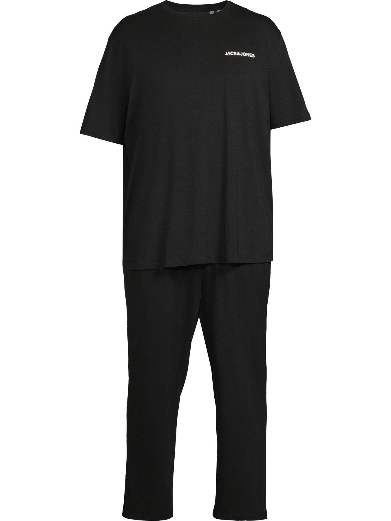 Image 5 of 5 of Jack & Jones Plus Everest T-Shirt And Trousers Pyjama Set - Black