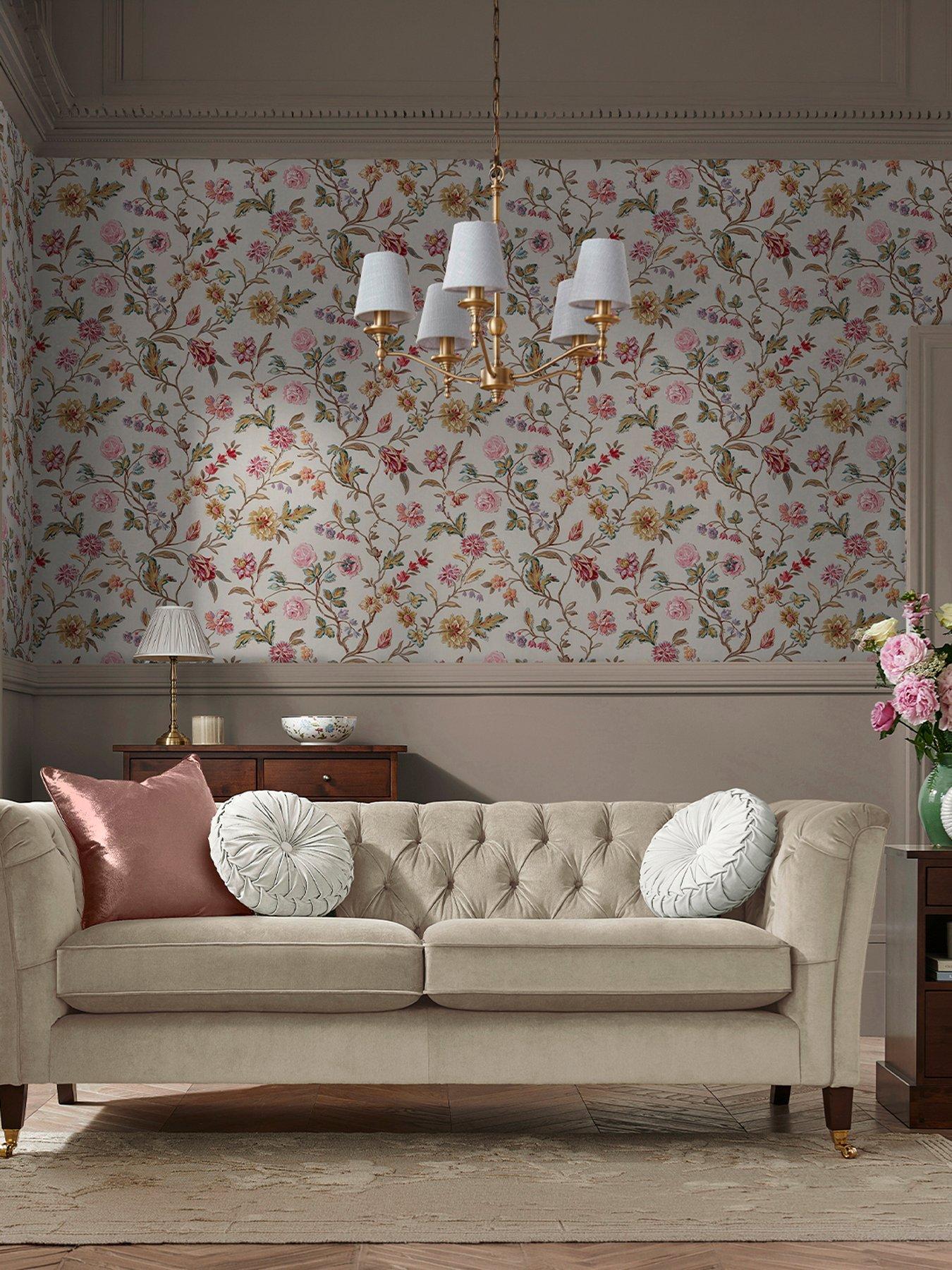 Image 1 of 4 of Laura Ashley Lingmell Trail Pale Sable Wallpaper