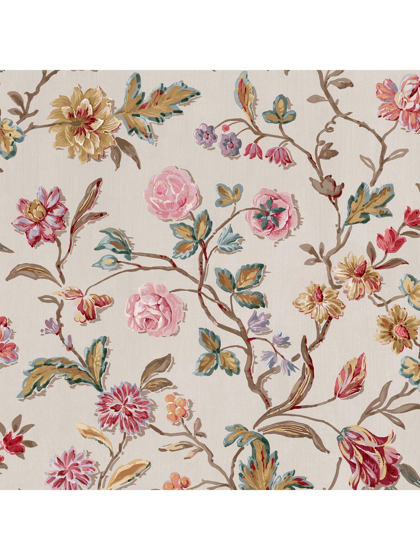 Image 2 of 4 of Laura Ashley Lingmell Trail Pale Sable Wallpaper