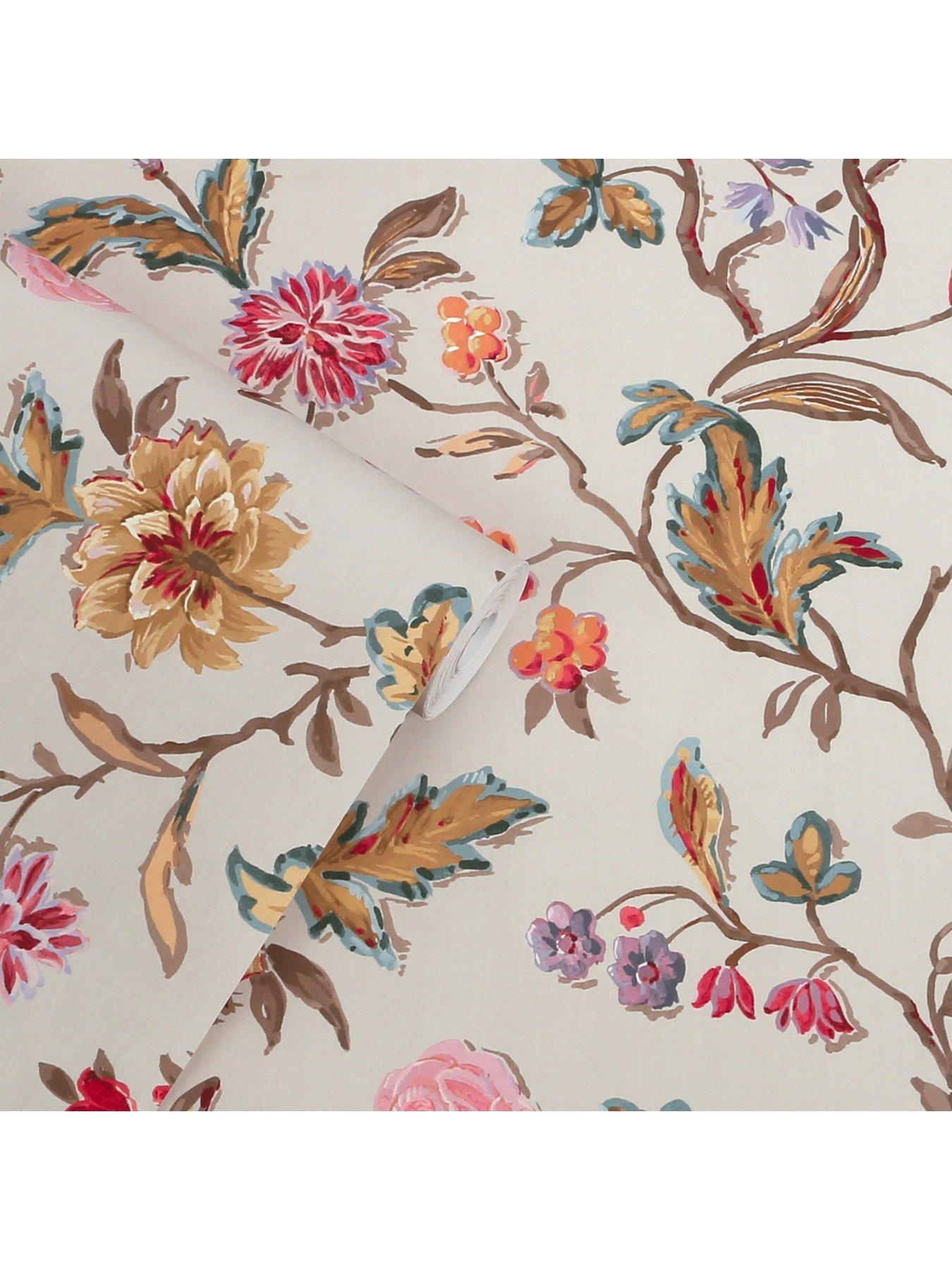 Image 3 of 4 of Laura Ashley Lingmell Trail Pale Sable Wallpaper
