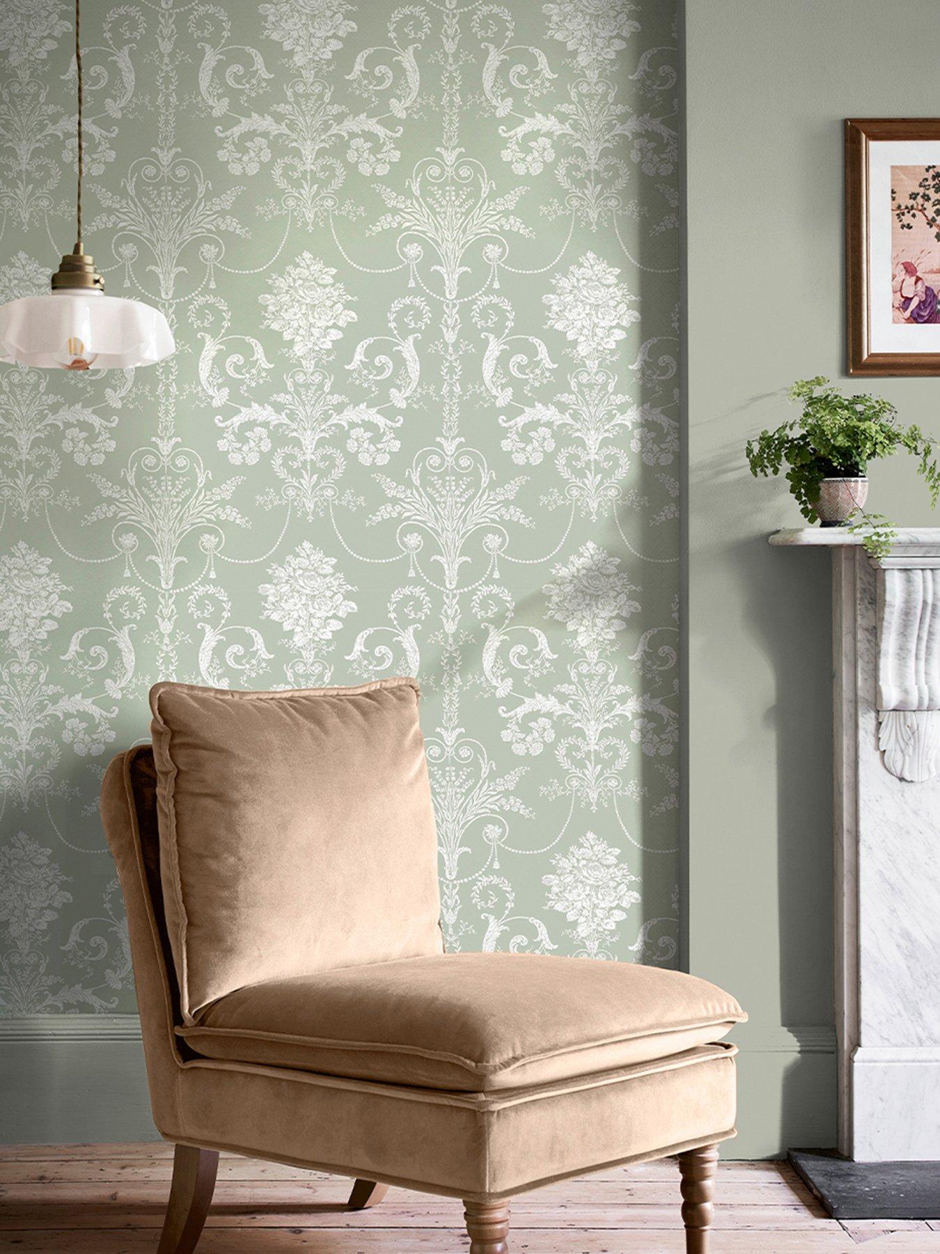 Laura Ashley Josette Sage Green Wallpaper