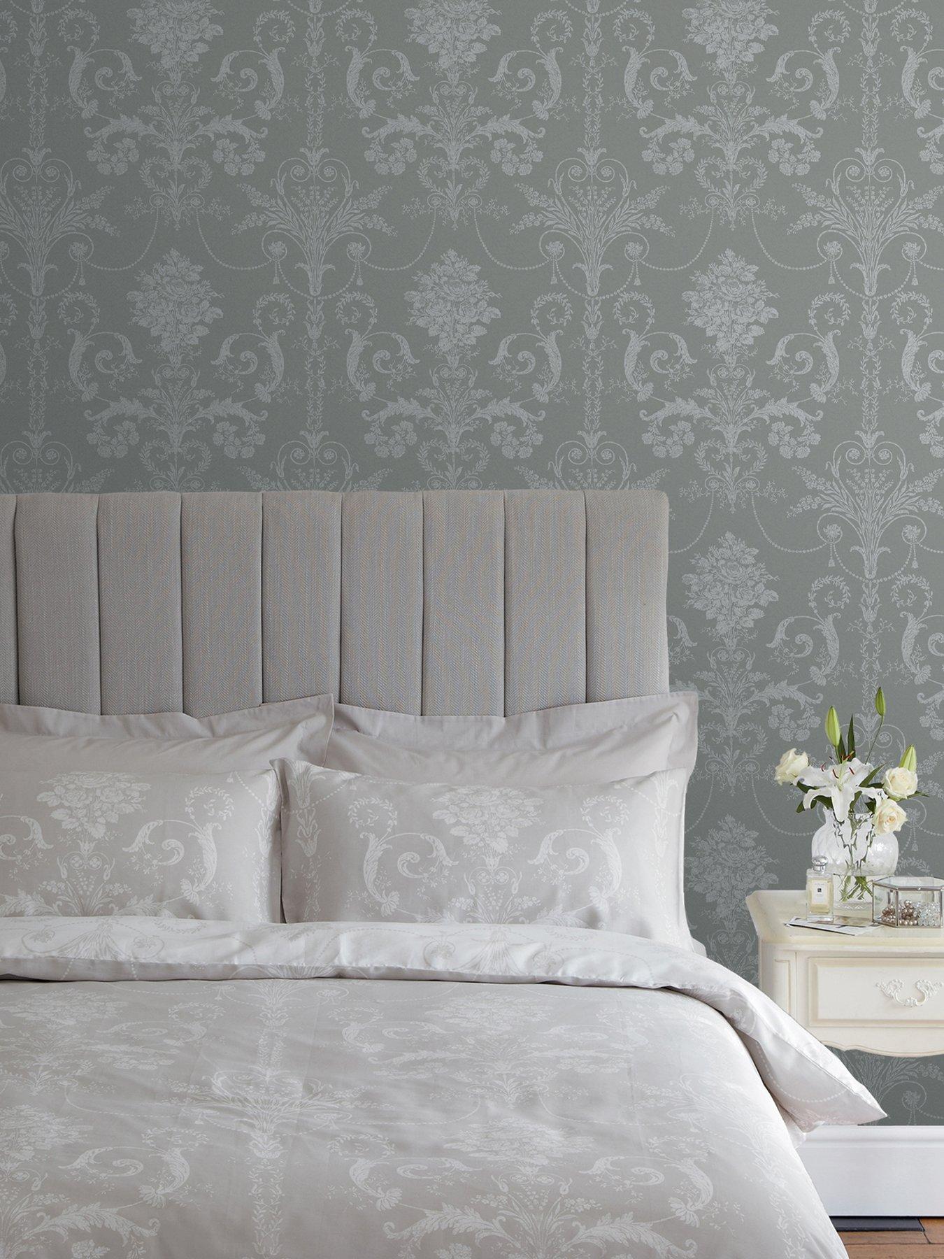 Image 1 of 4 of Laura Ashley Josette Steel Wallpaper